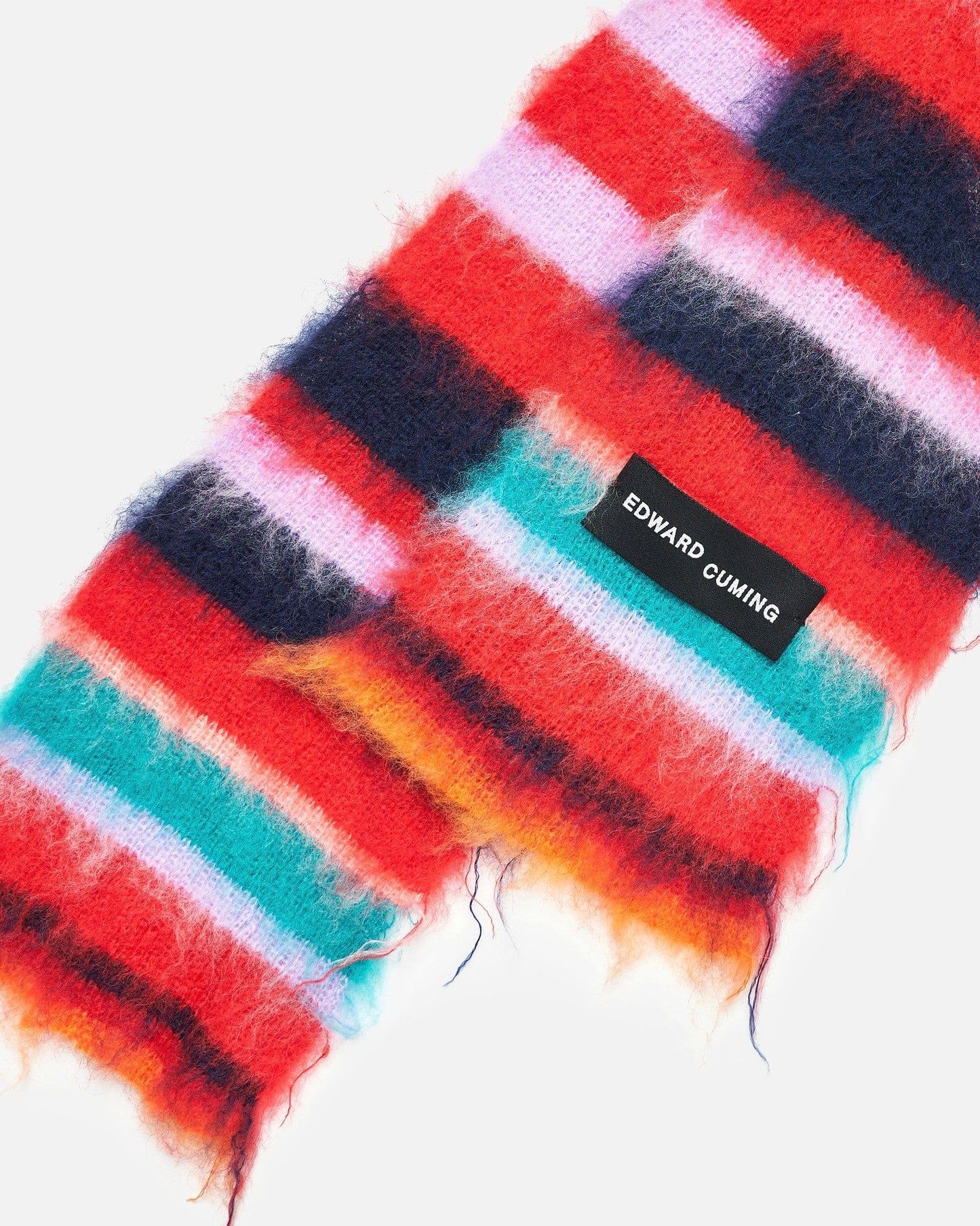 Edward Cuming Scarves Fuzzy Stoner Scarf in Red/Multi