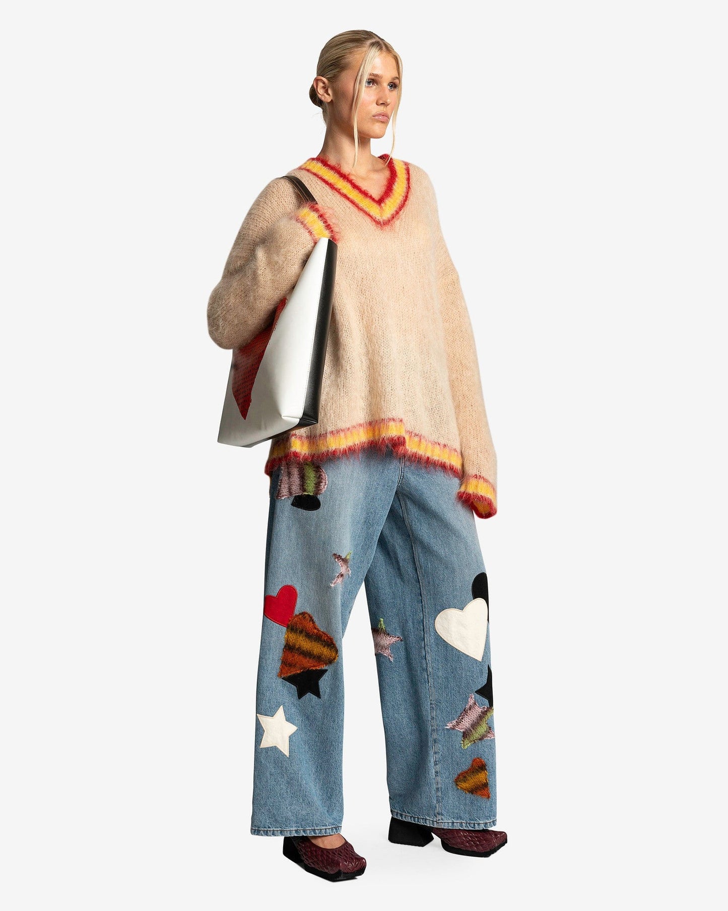 Marni Women Sweaters Fuzzy Wuzzy College Sweater in Tan