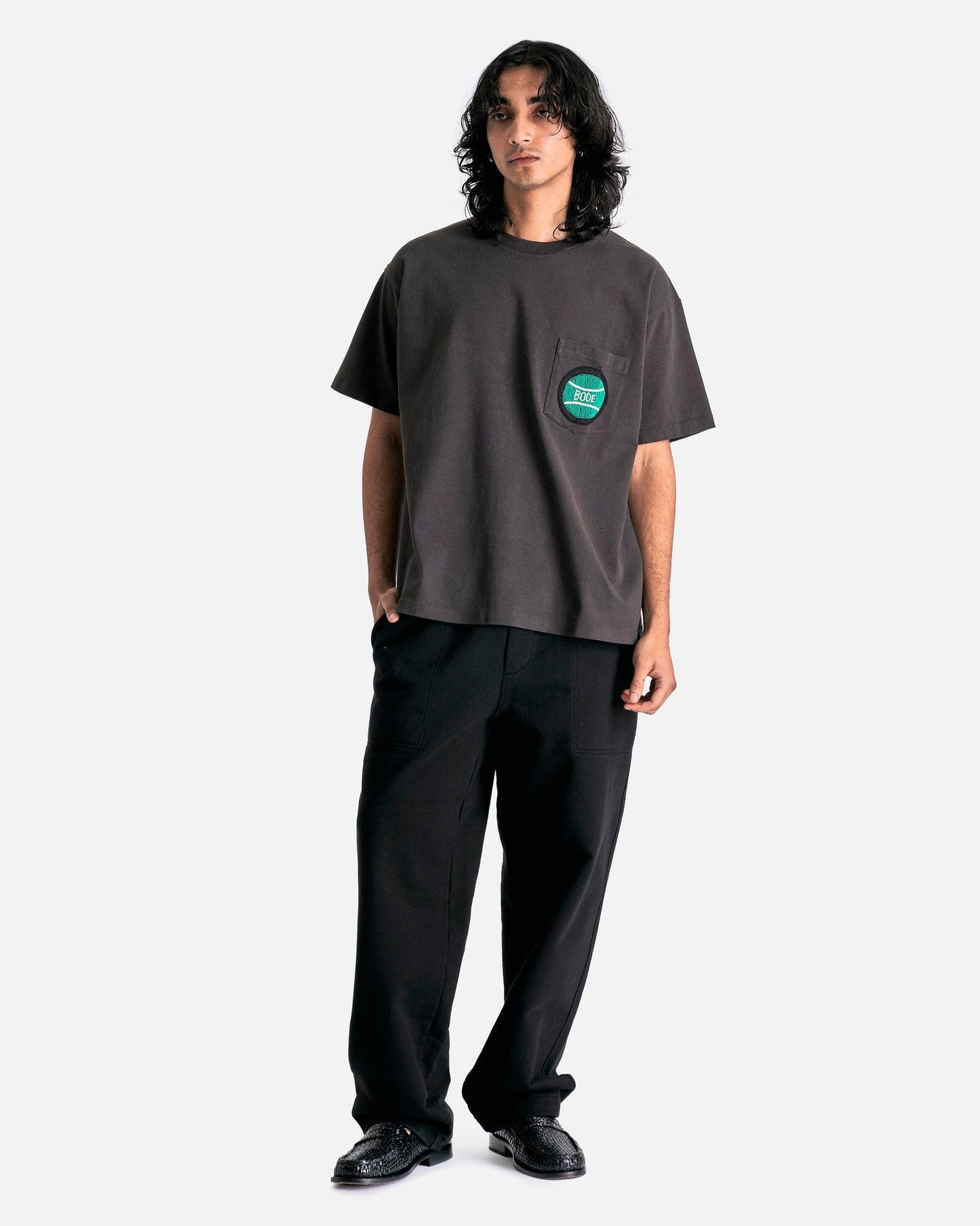 Bode Men's Shirts Game Point Pocket Tee in Black