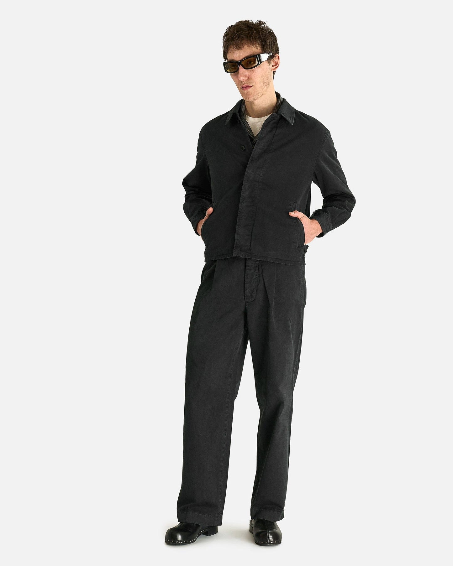 Auralee Men's Tops Garment-Dyed Chino Blouson in Black