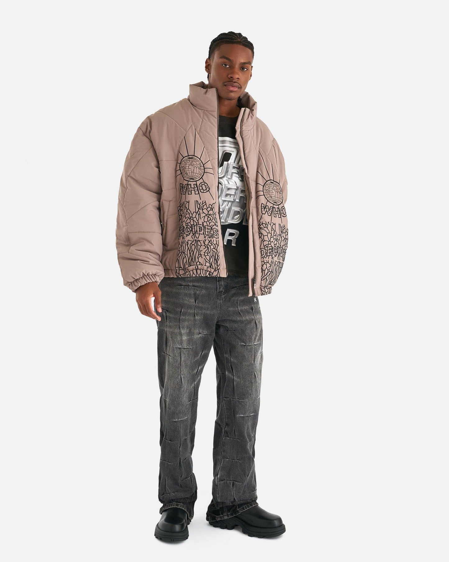 Who Decides War Men's Jeans Gathered Denim in Coal