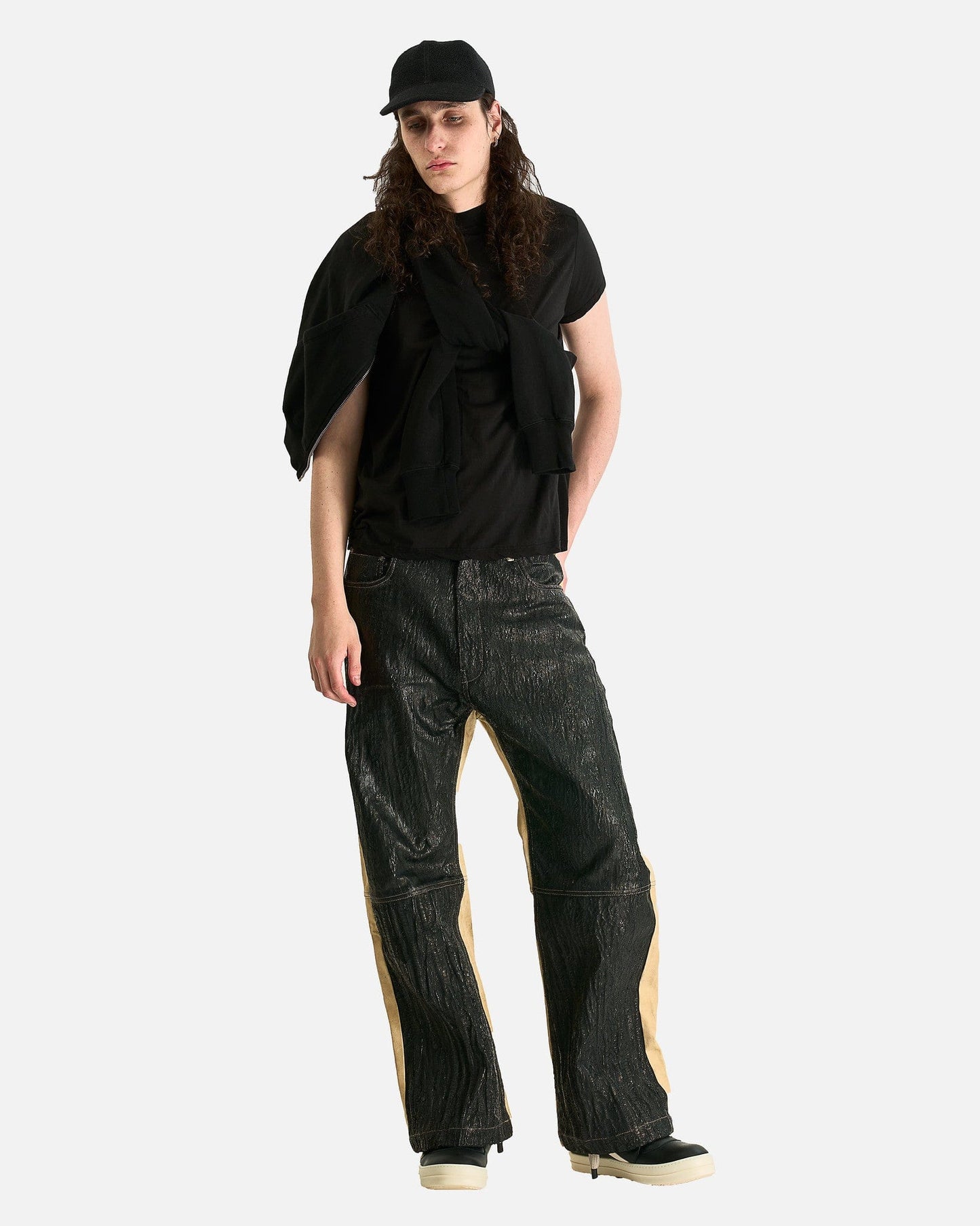 Rick Owens DRKSHDW Men's Jeans Geth Jeans in Parchment/Black