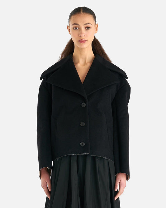 Marni Women Jackets Giubbotto Bonded Wool Jacket in Black