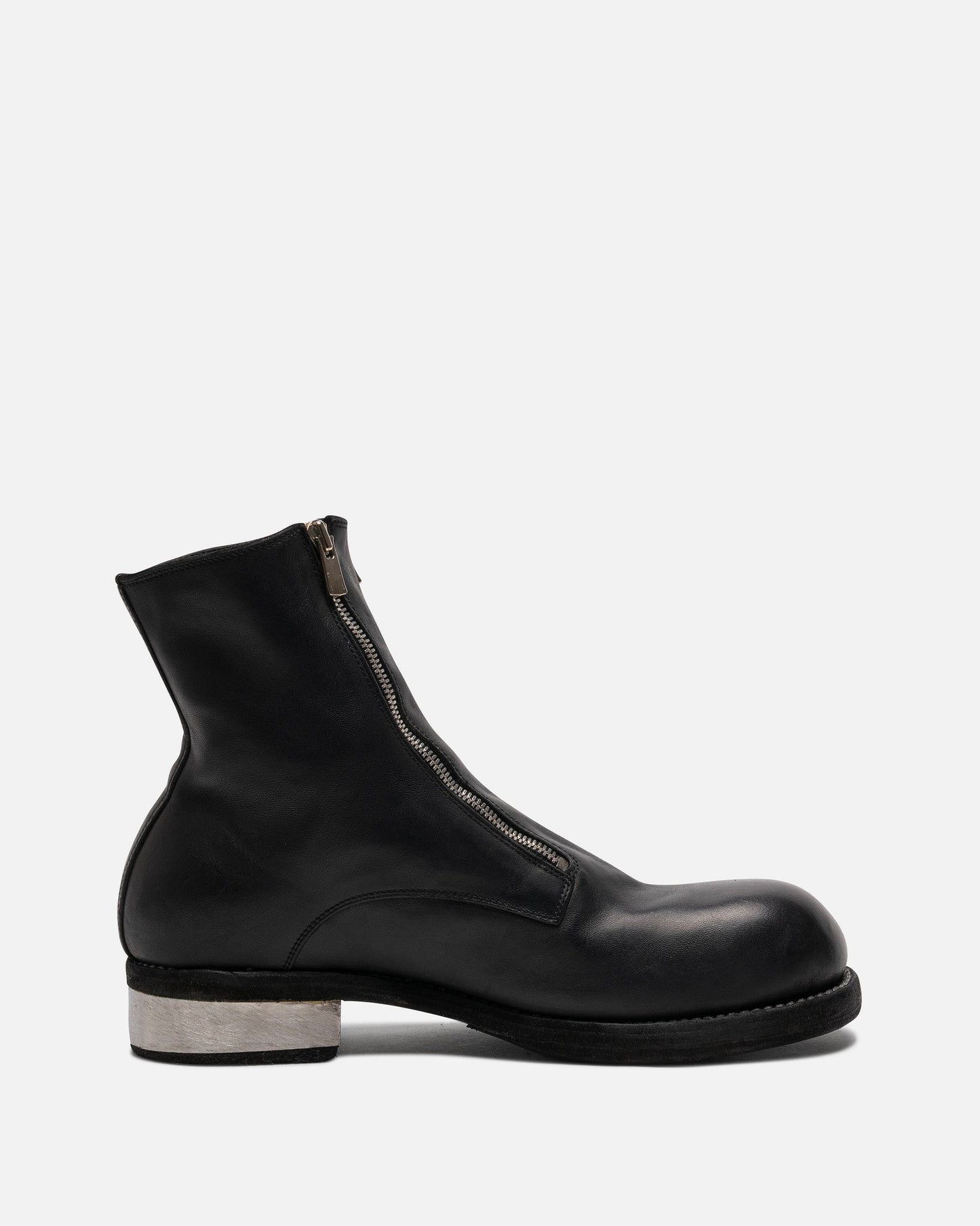 Guidi Men's Boots GR07FZI Full Grain Leather Double Front Zip Boots in Black