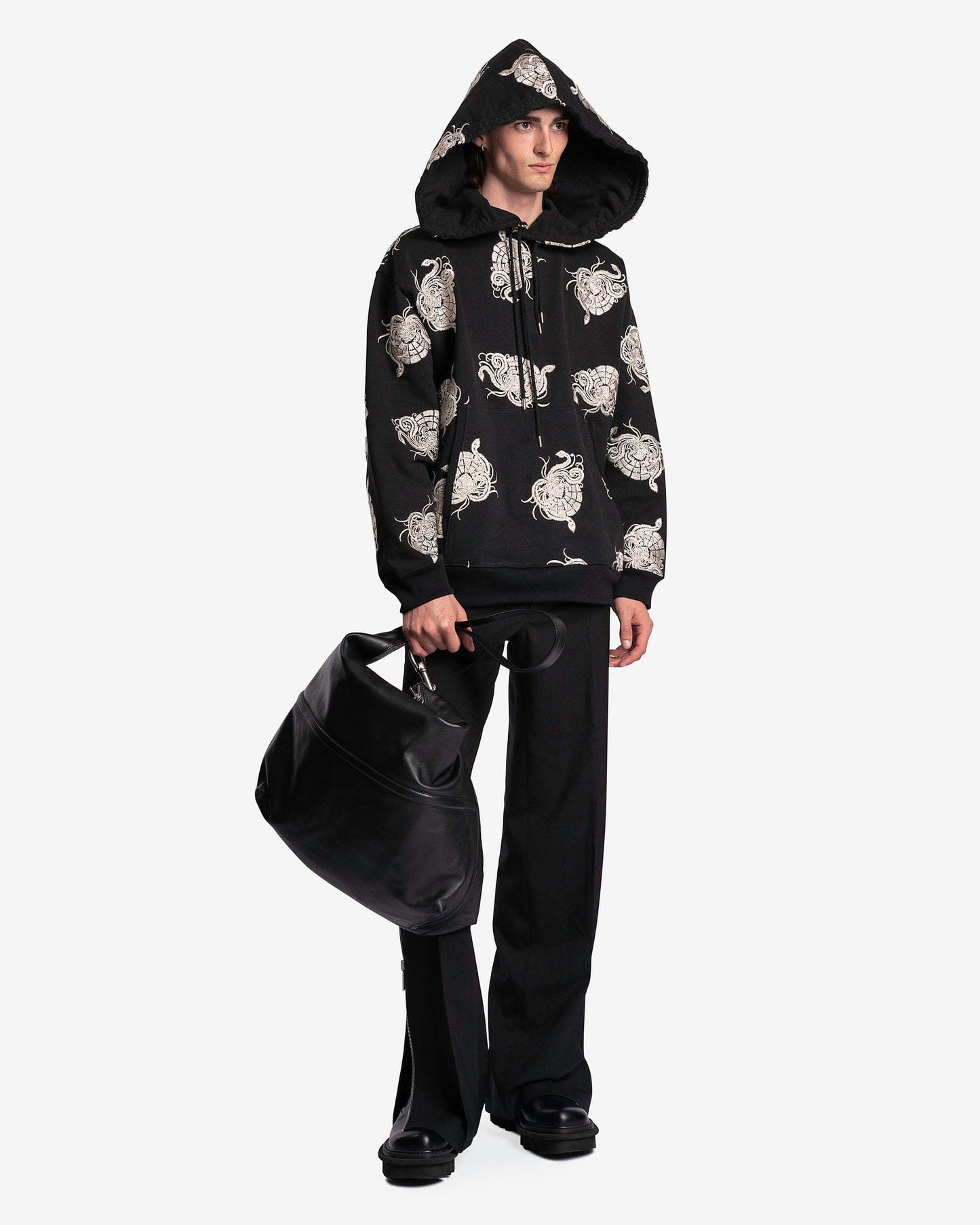 Dries Van Noten Men's Sweatshirts Haxel EMB Hoodie in Black