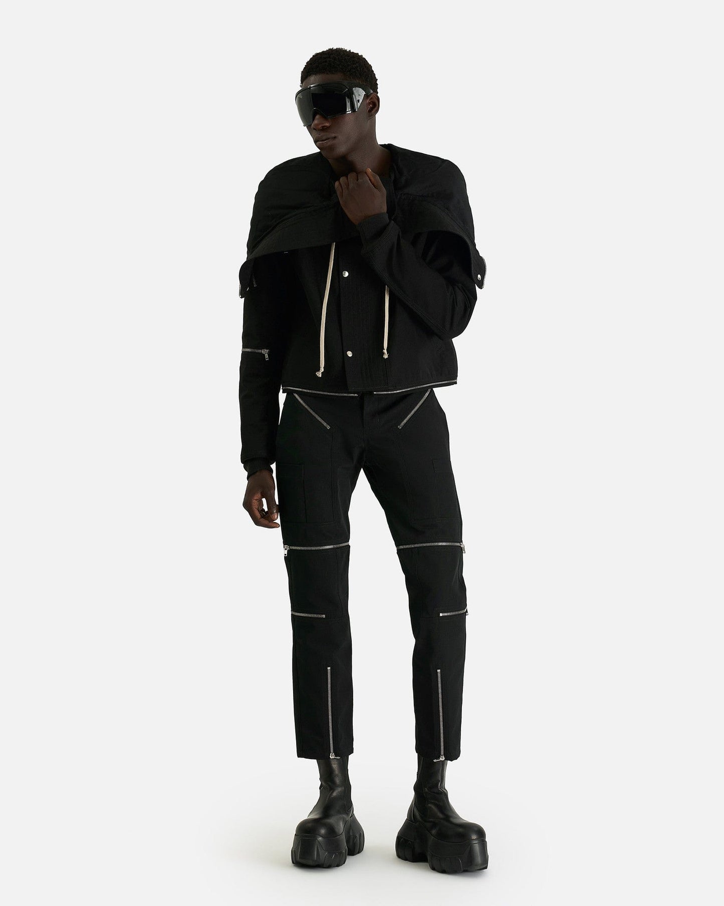 Rick Owens Men's Pants Headon Convertible Pant in Black