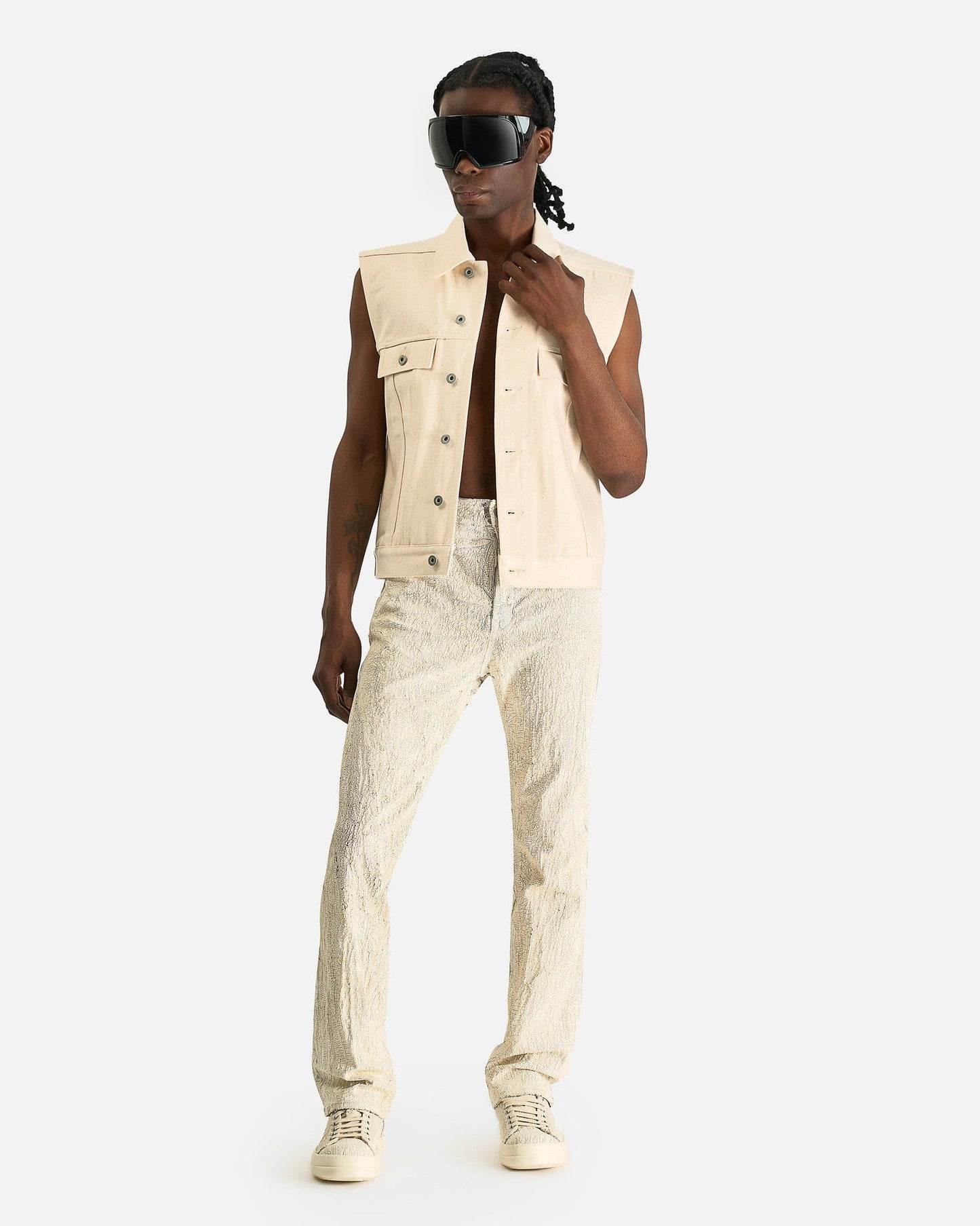 Rick Owens Men's Pants Headon Utility Pant in Milk