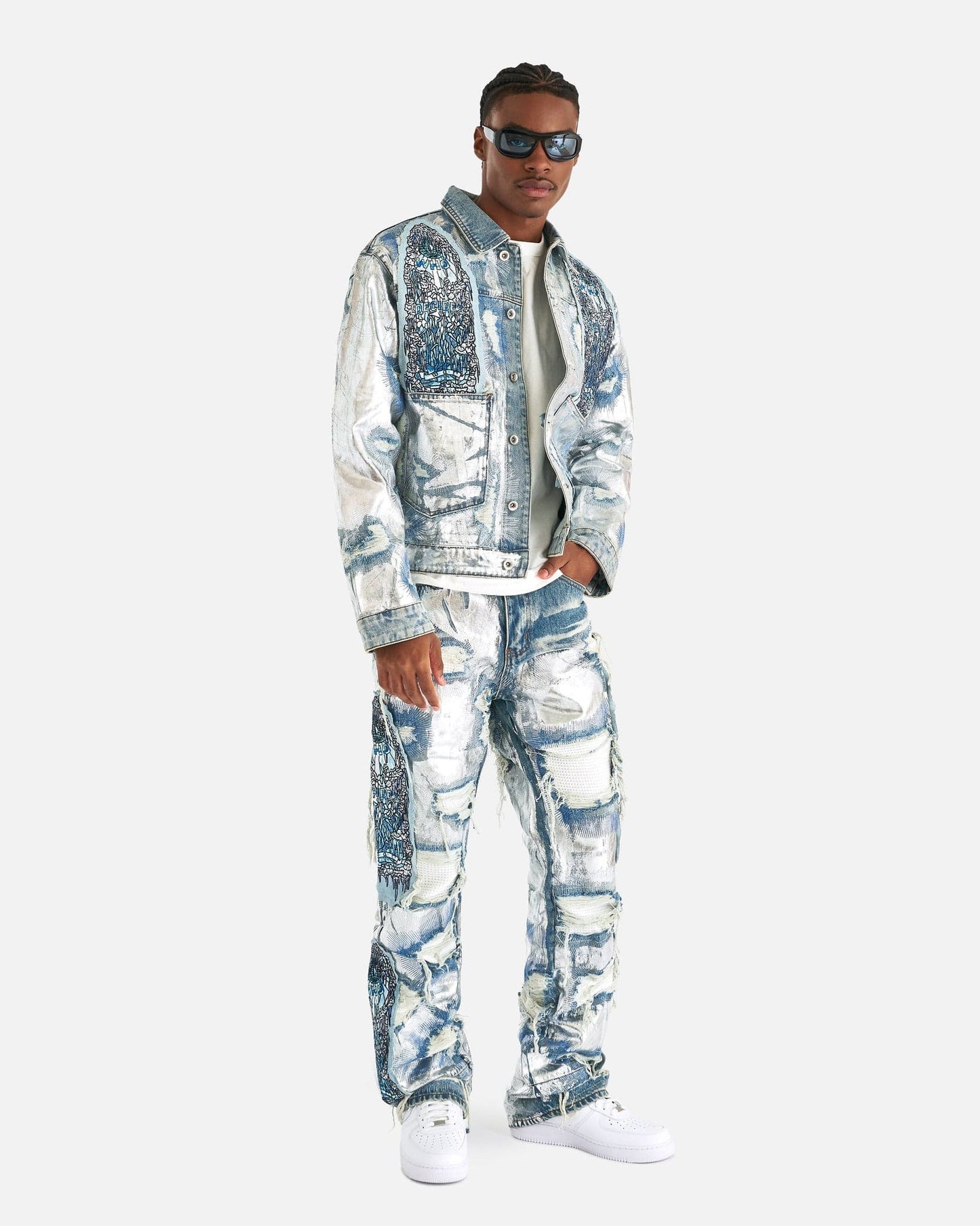 Who Decides War Men's Jeans Heavy Metal Denim in Sky
