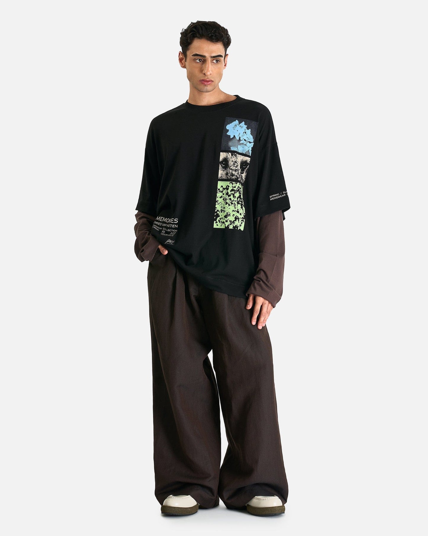 Dries Van Noten Men's Shirts Hemmings PR LS T-Shirt in Black