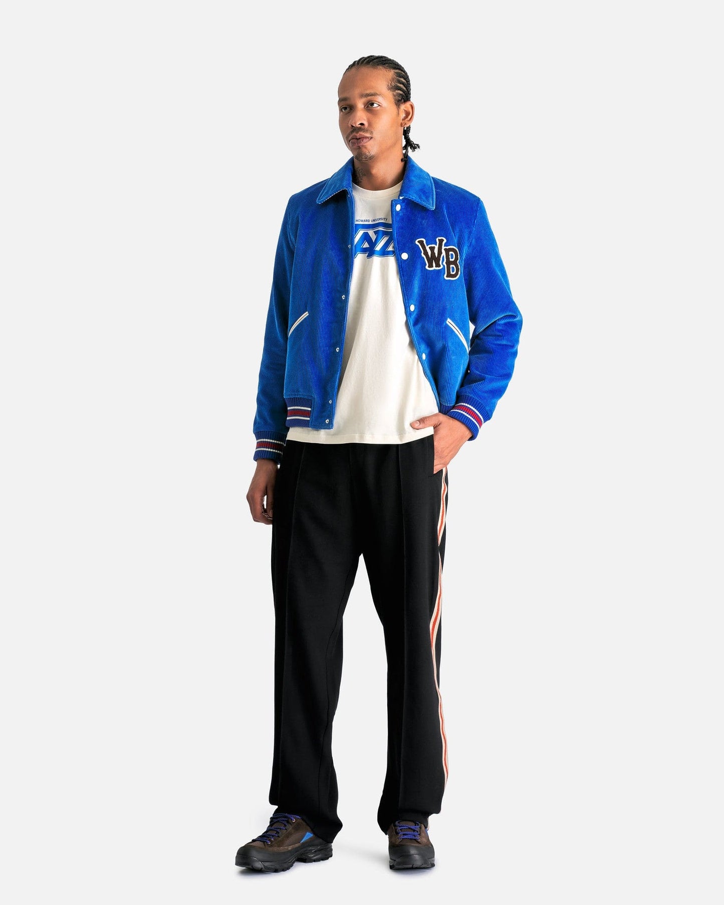 Wales Bonner Men's Jackets Homecoming Varsity Jacket in Blue