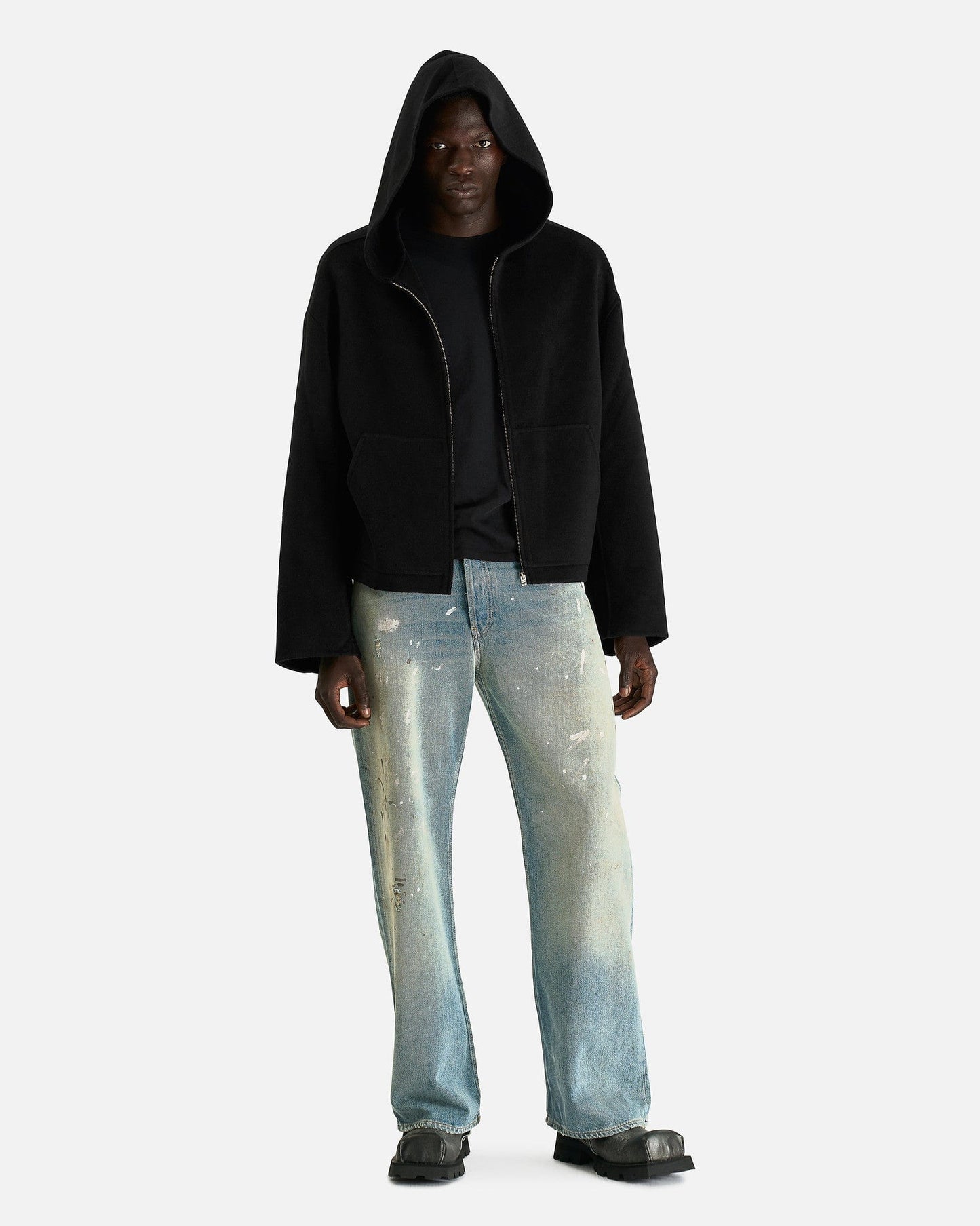 Acne Studios Men's Jackets Hooded Cashmere Jacket in Black