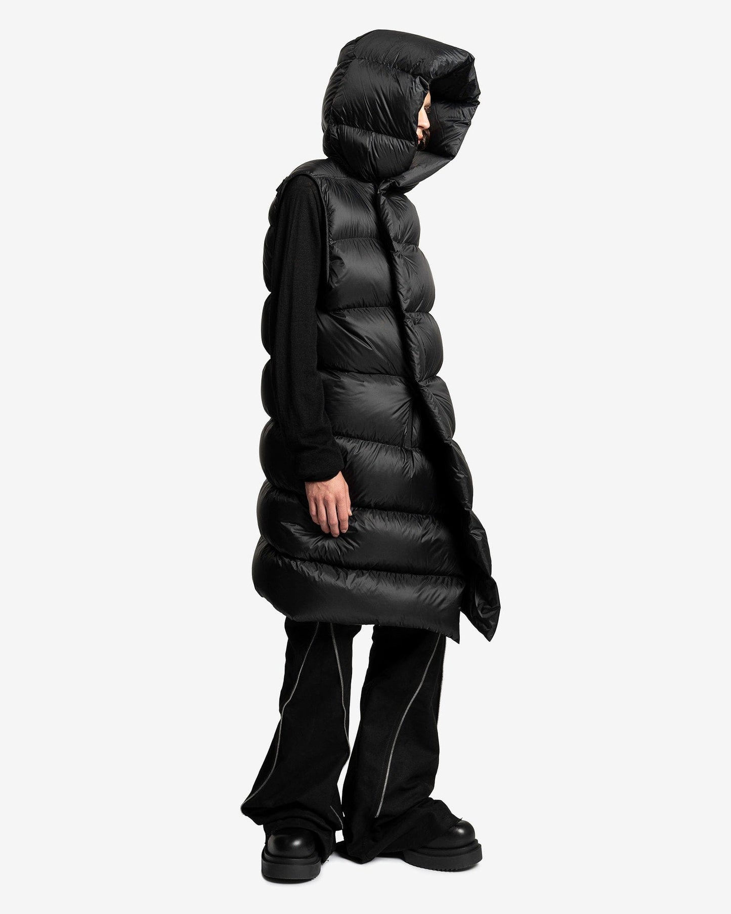 Rick Owens Men's Jackets Hooded Liner Jacket in Black