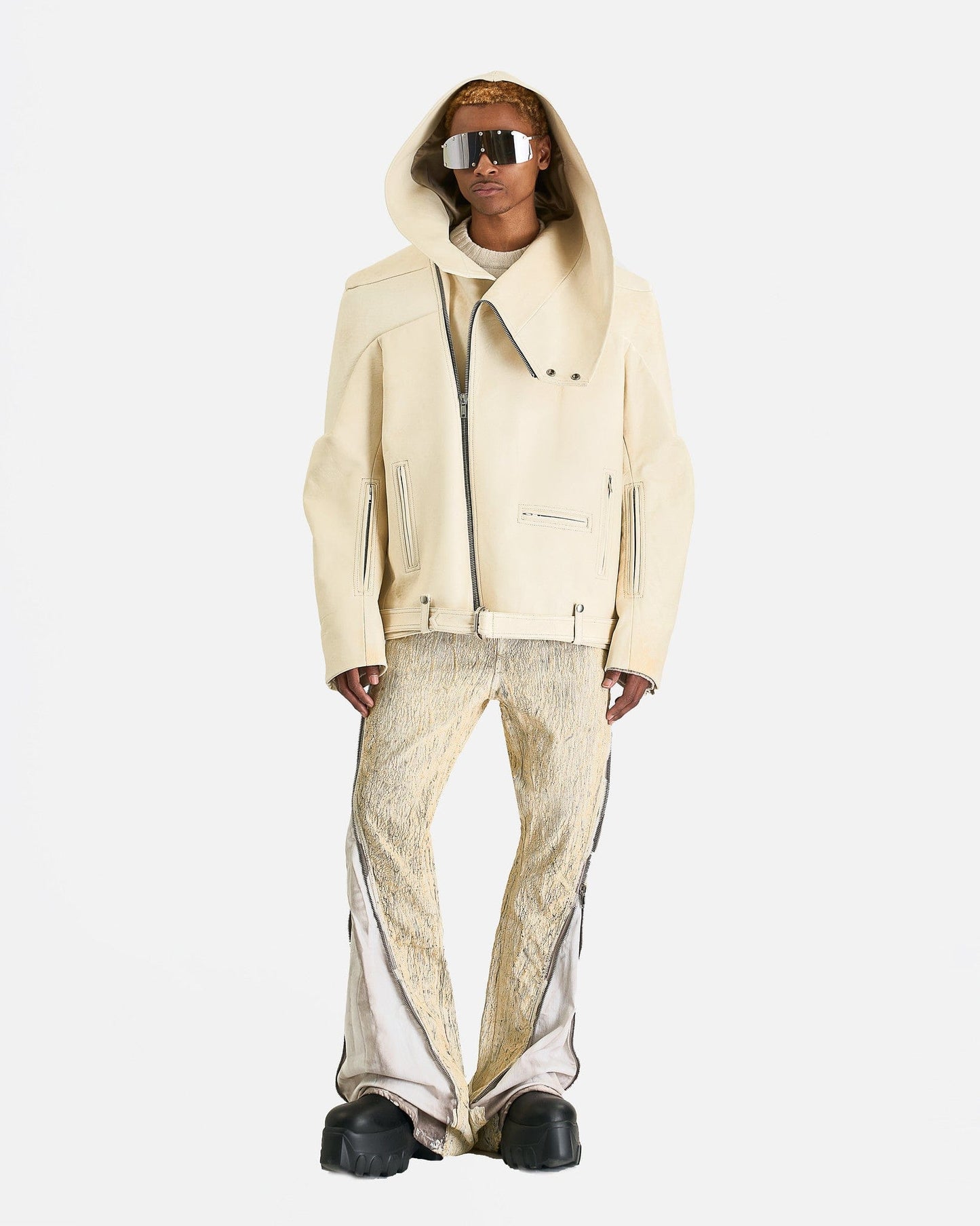 Rick Owens Men's Jackets OS Hooded Stooges in Parchment