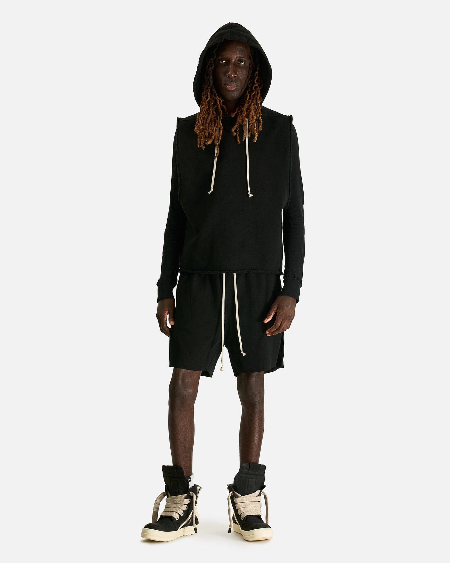 Rick Owens Men's Sweatshirts Hooded Tunic in Black