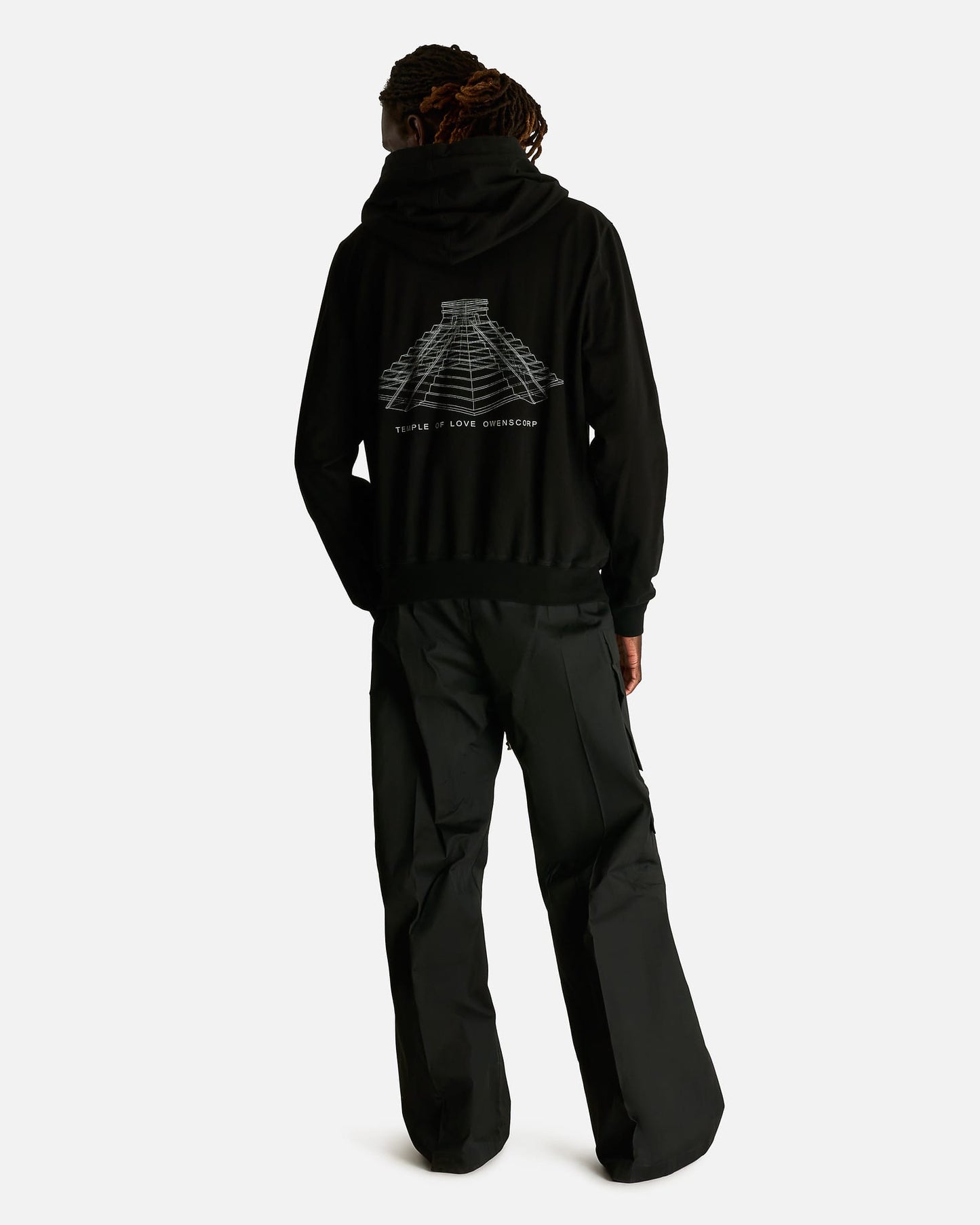 Rick Owens Men's Sweatshirts Hoodie in Black/Milk