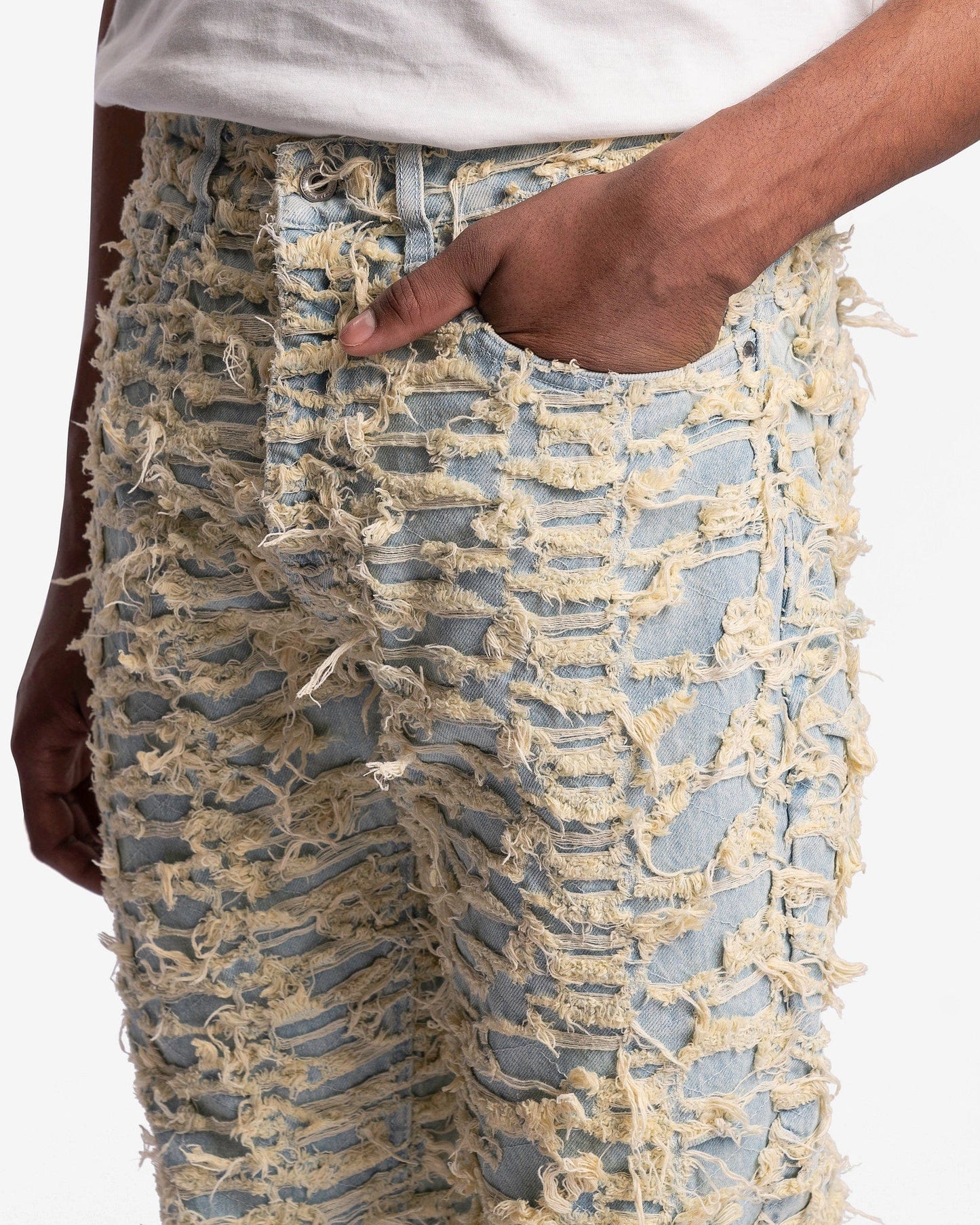 Who Decides War Men's Jeans Husk Denim in Sky/Yellow