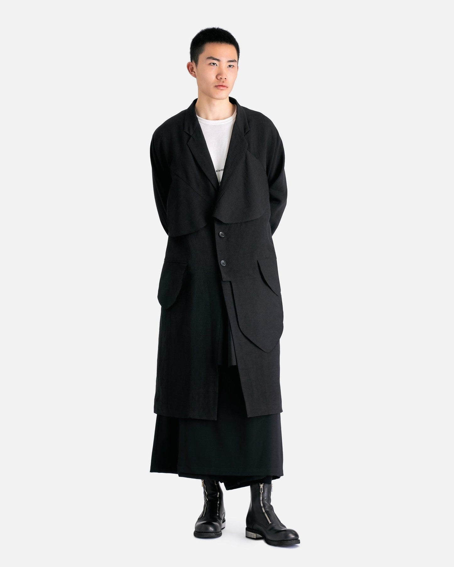 Yohji Yamamoto Pour Homme Men's Jackets I-Unfixed Safety Pin Jacket in Black