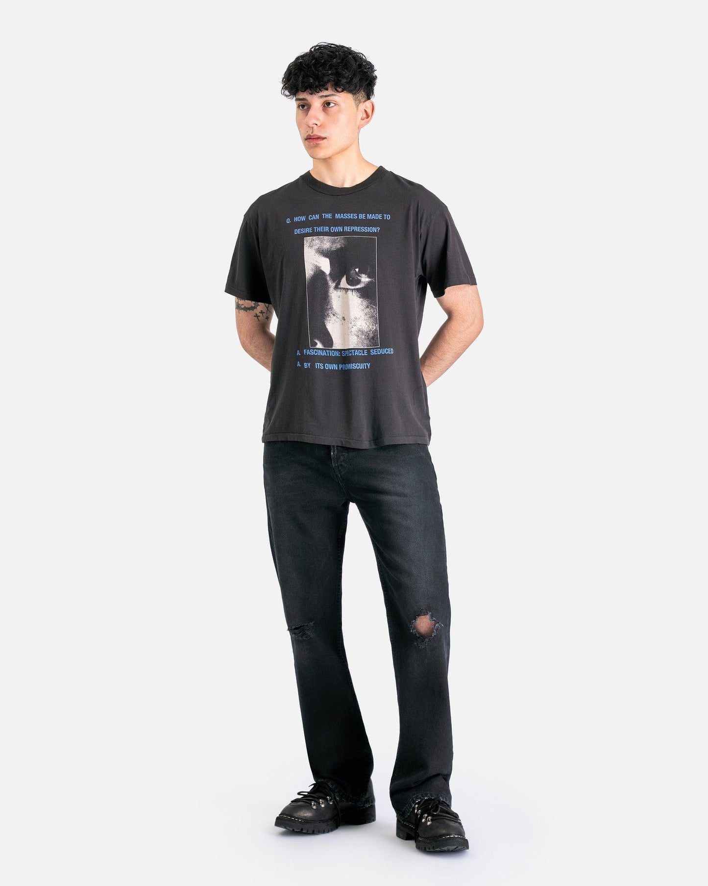 Enfants Riches Deprimes Men's T-Shirts Ideology Materialized T-Shirt in Faded Black