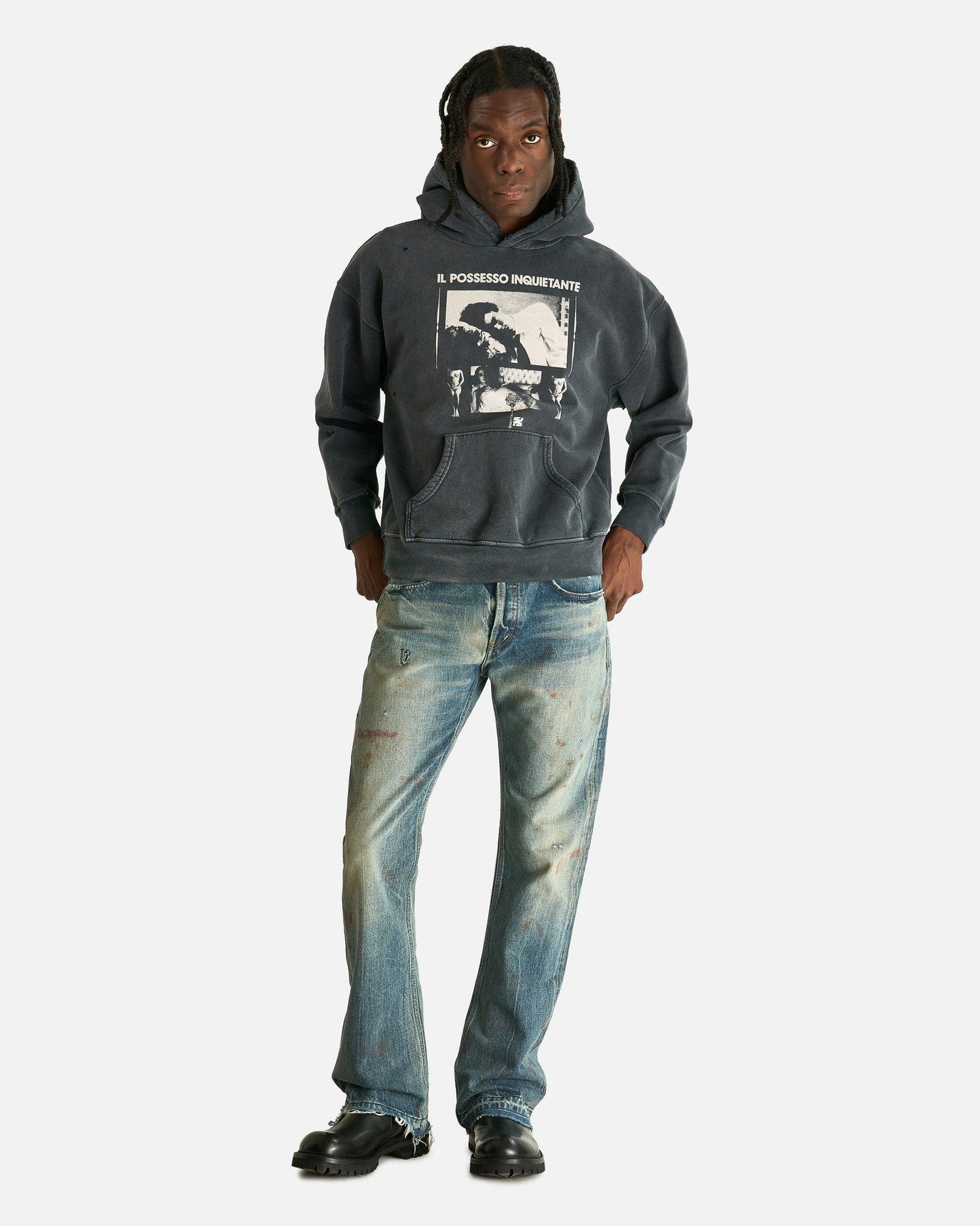 Enfants Riches Deprimes Men's Sweatshirts Il Possesso Hoodie in Light Antique Black