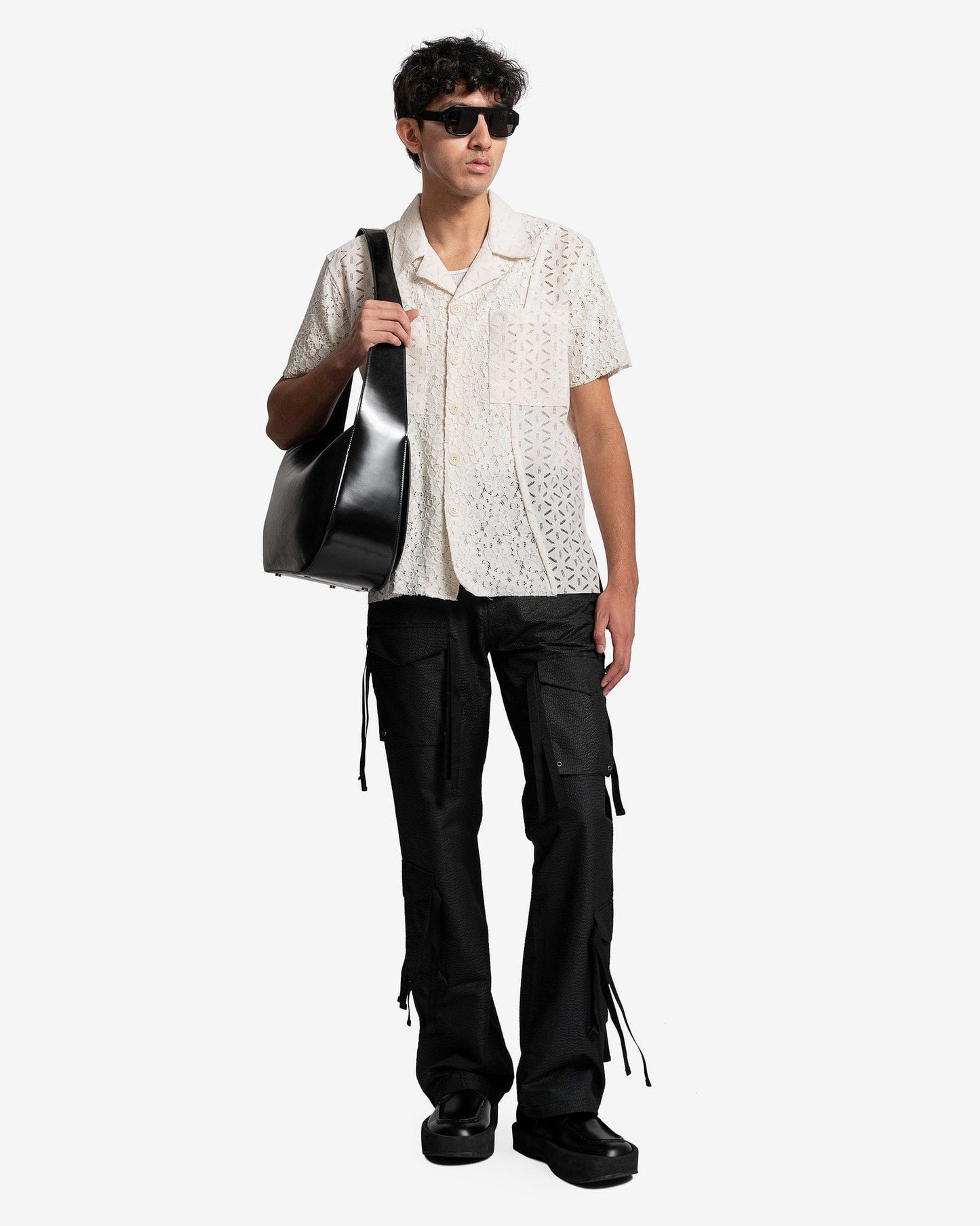 Andersson Bell Men's Pants Itakata Cargo Flare Pants in Black