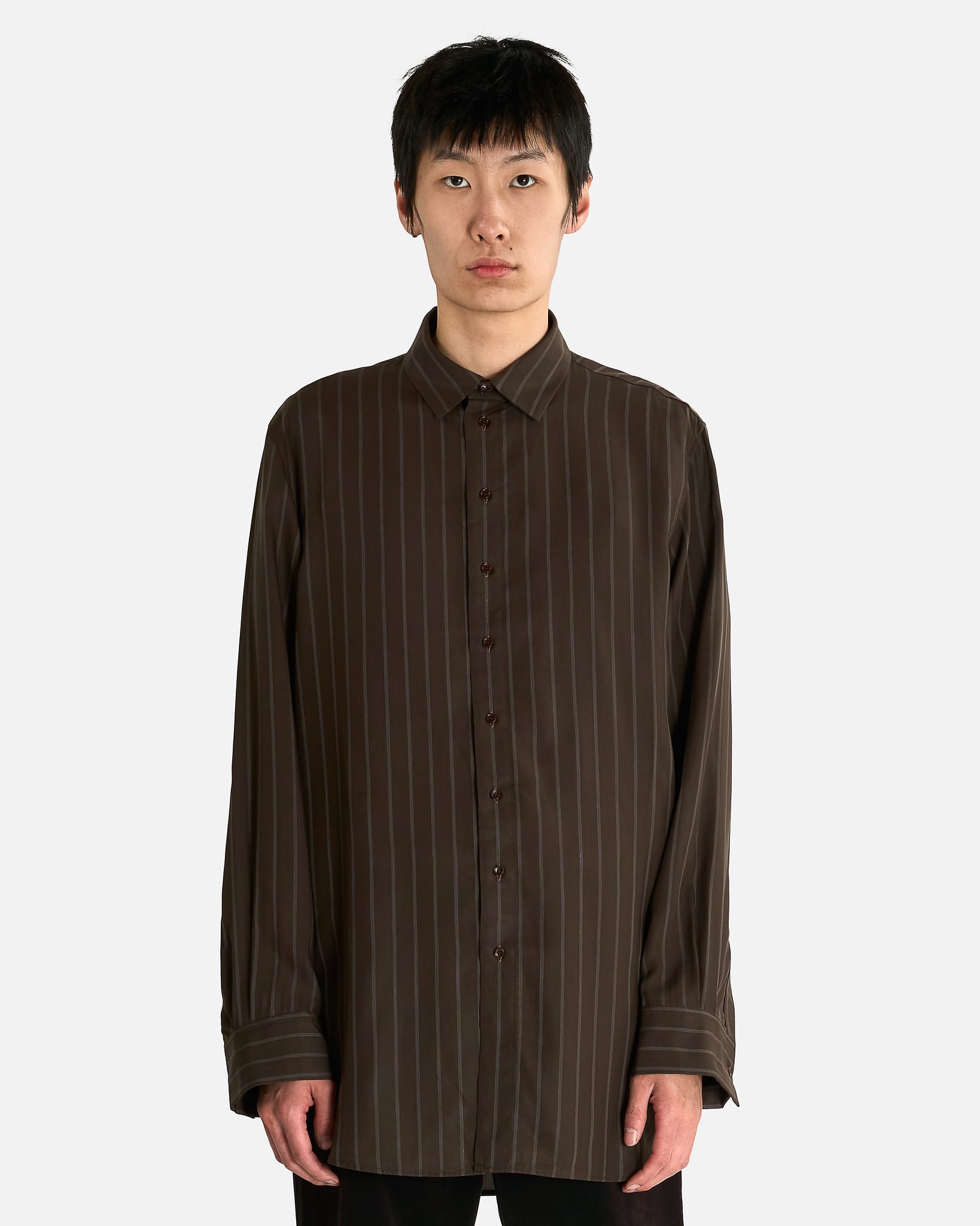 IVES SHIRT / CUPRA TYPEWRITER BROWN STRIPE / 50