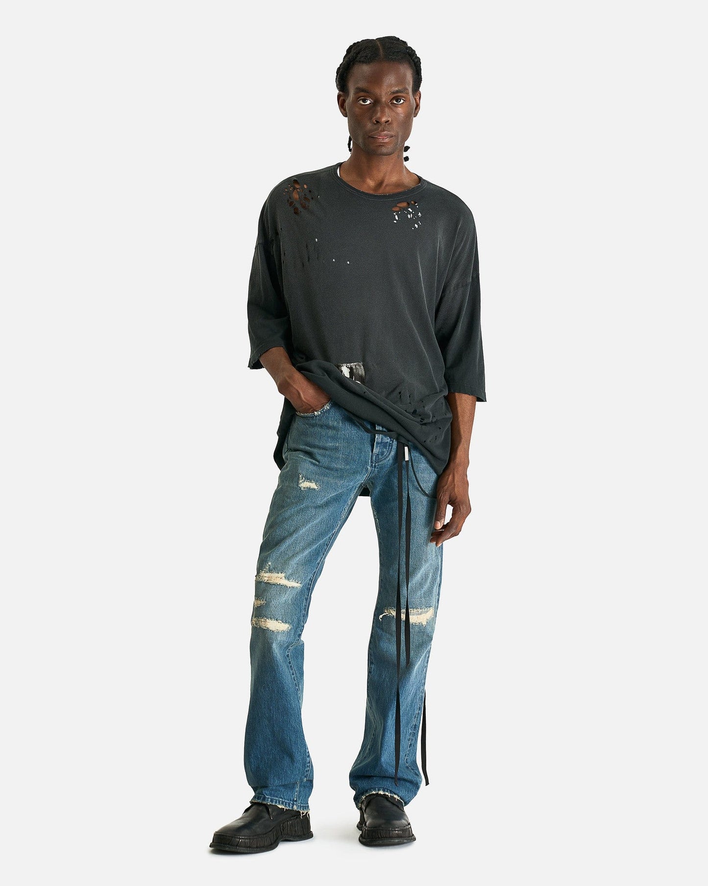 Ann Demeulemeester Men's Pants Jonas 5-Pocket Slim Fit Bootcut in Vintage Blue