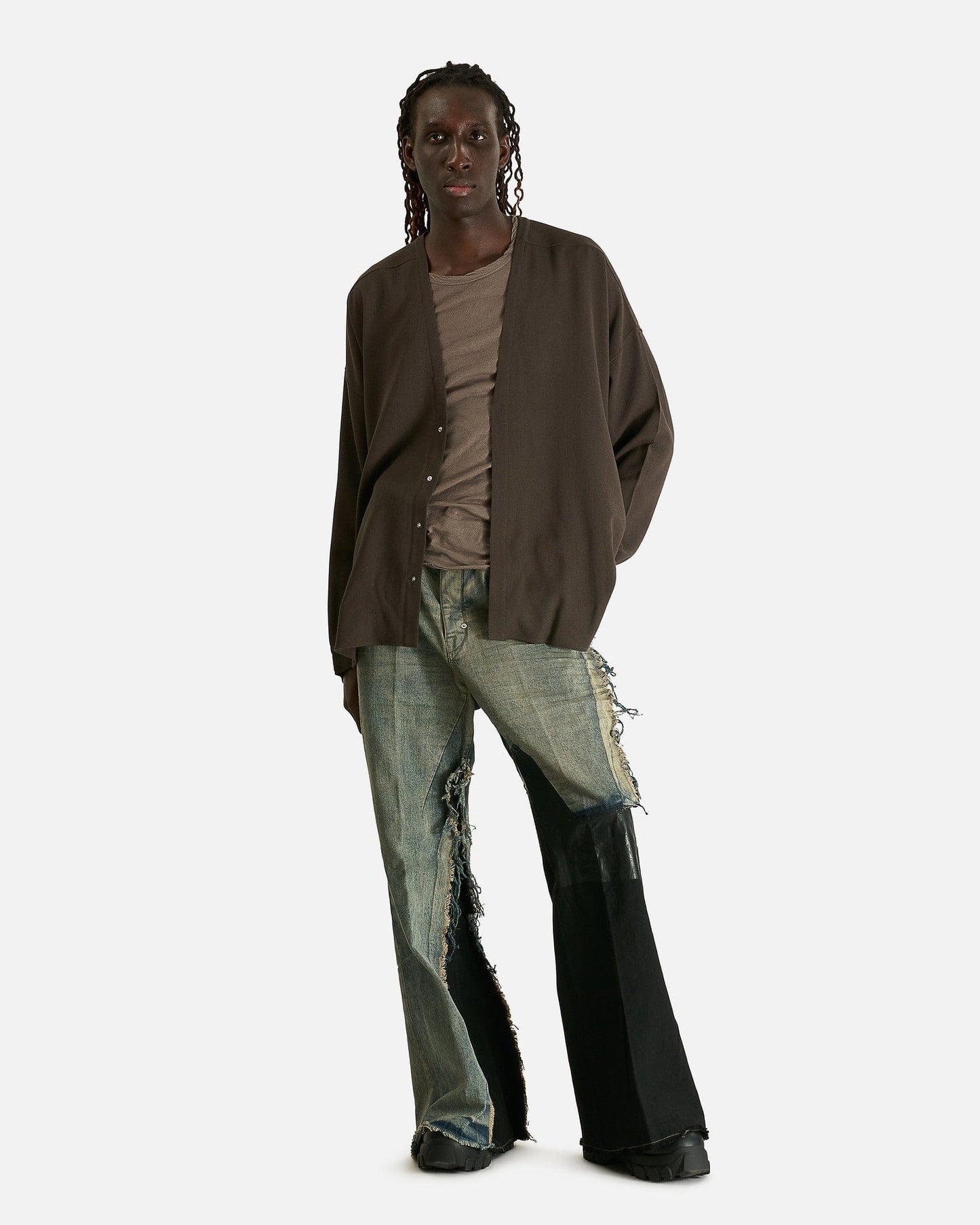 Rick Owens Men's Jeans Joris Trousers in Dirty Hustler/Black