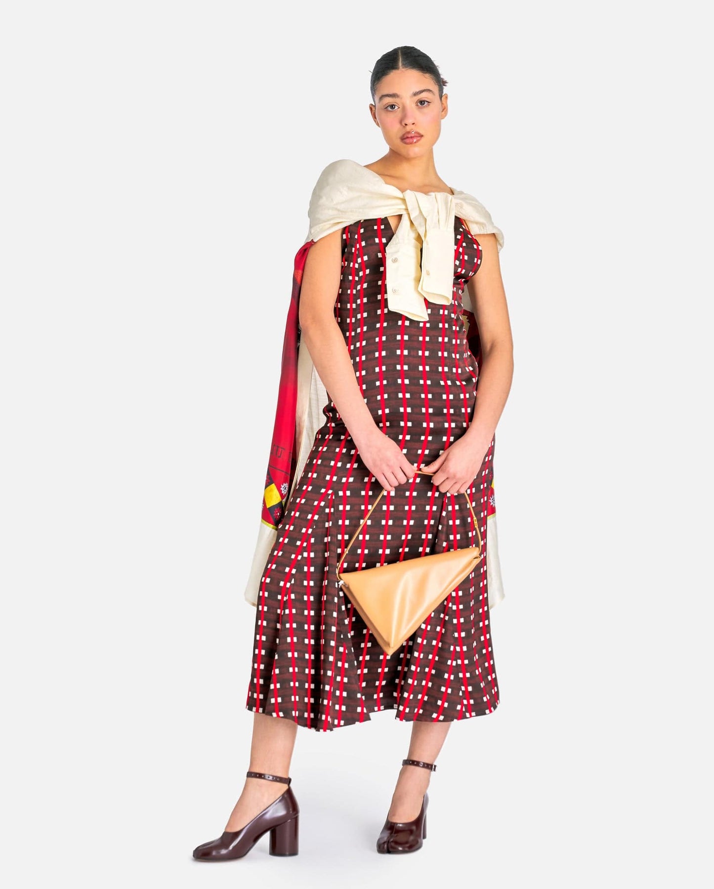 Wales Bonner Women Dresses Josephine Dress in Brown and Red