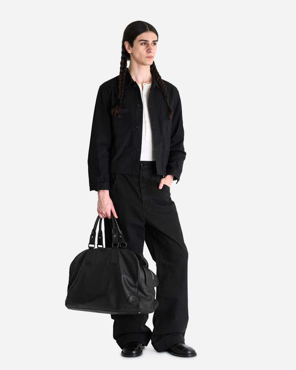 Ann Demeulemeester Men's Shirts Juel Boxy Overshirt in Black