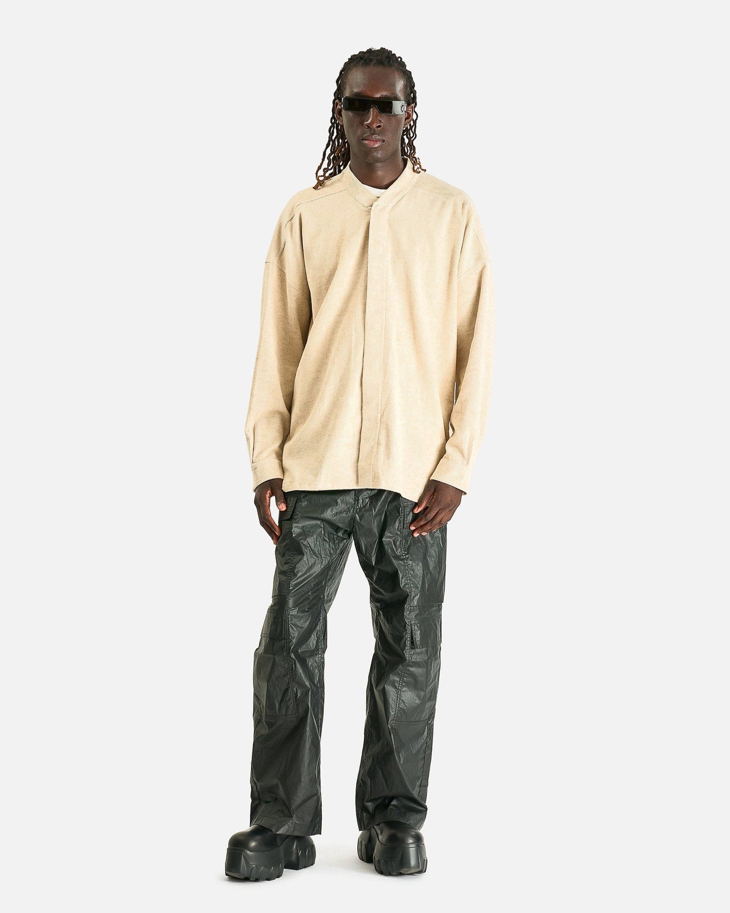 Rick Owens Men's Shirts Jumbo Faun Shirt in Natural
