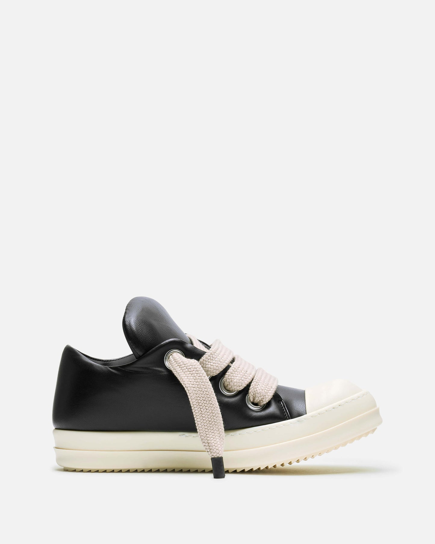 Rick Owens Men's Sneakers Jumbo Lace Low Sneaks in Black/Milk