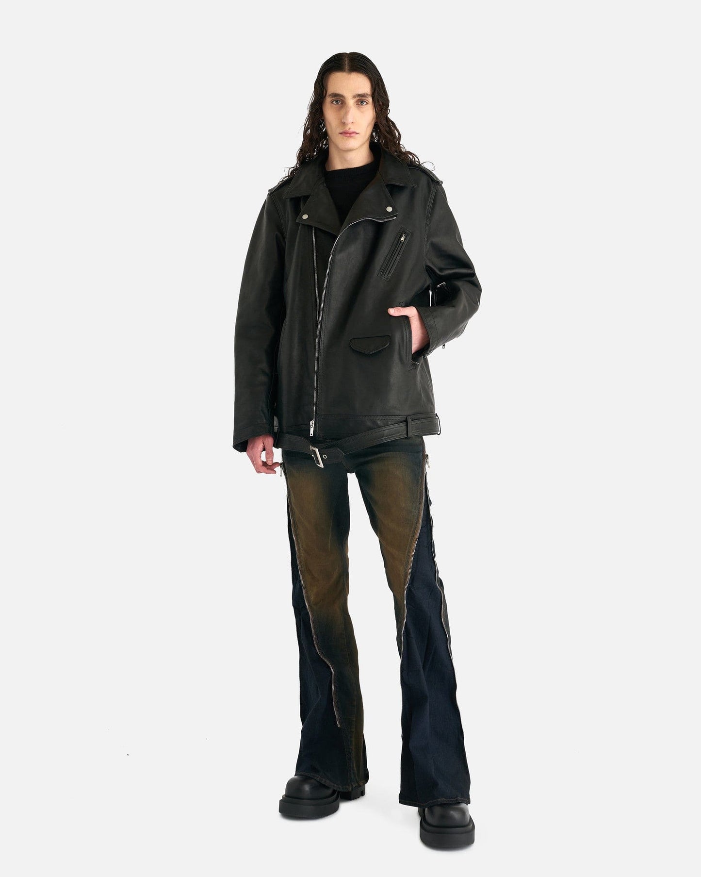 Rick Owens DRKSHDW Men's Jackets O/S Jumbo Luke Stooges Jacket in Black