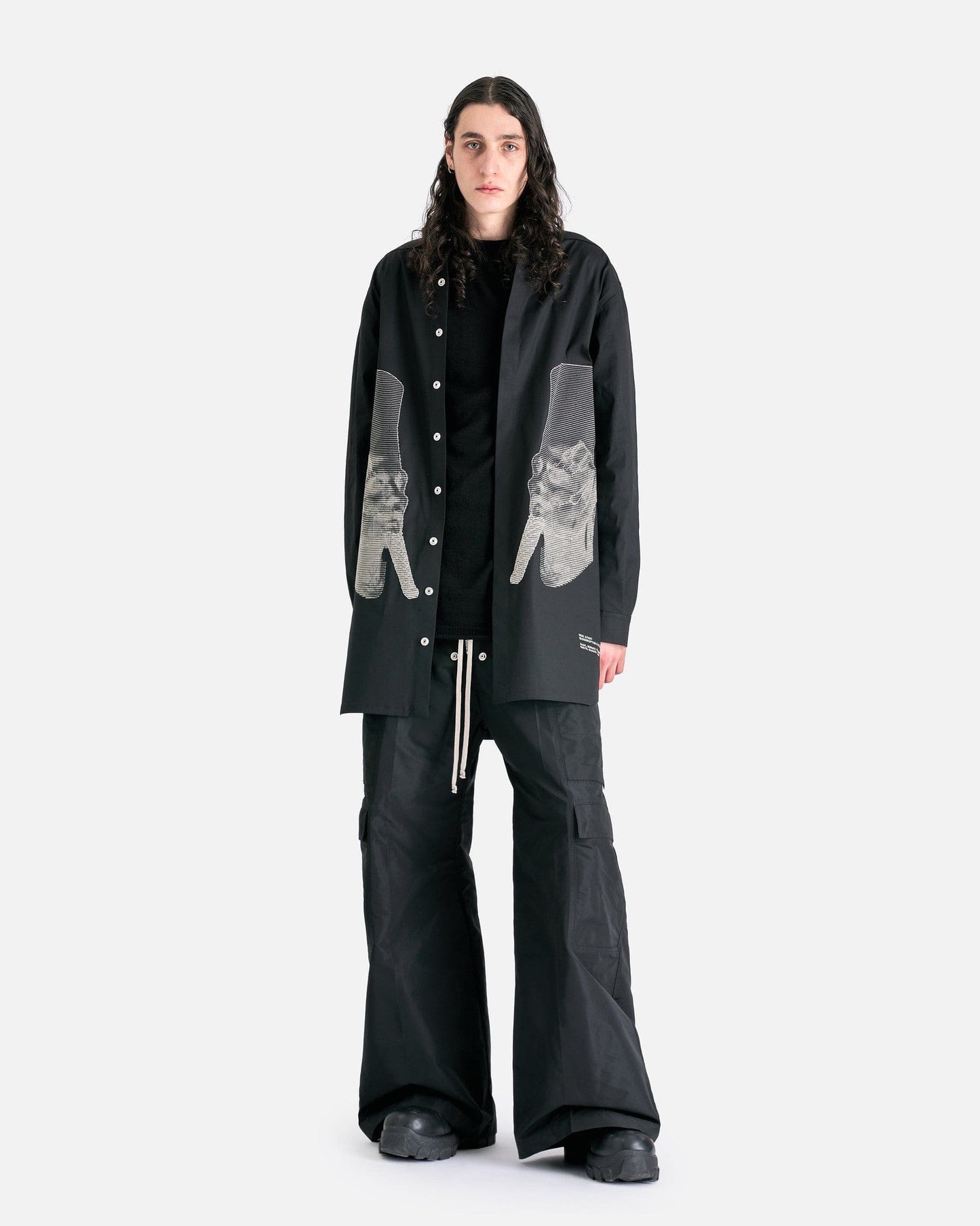 Rick Owens Men's Jackets Jumbo Outershirt in Black/Pearl