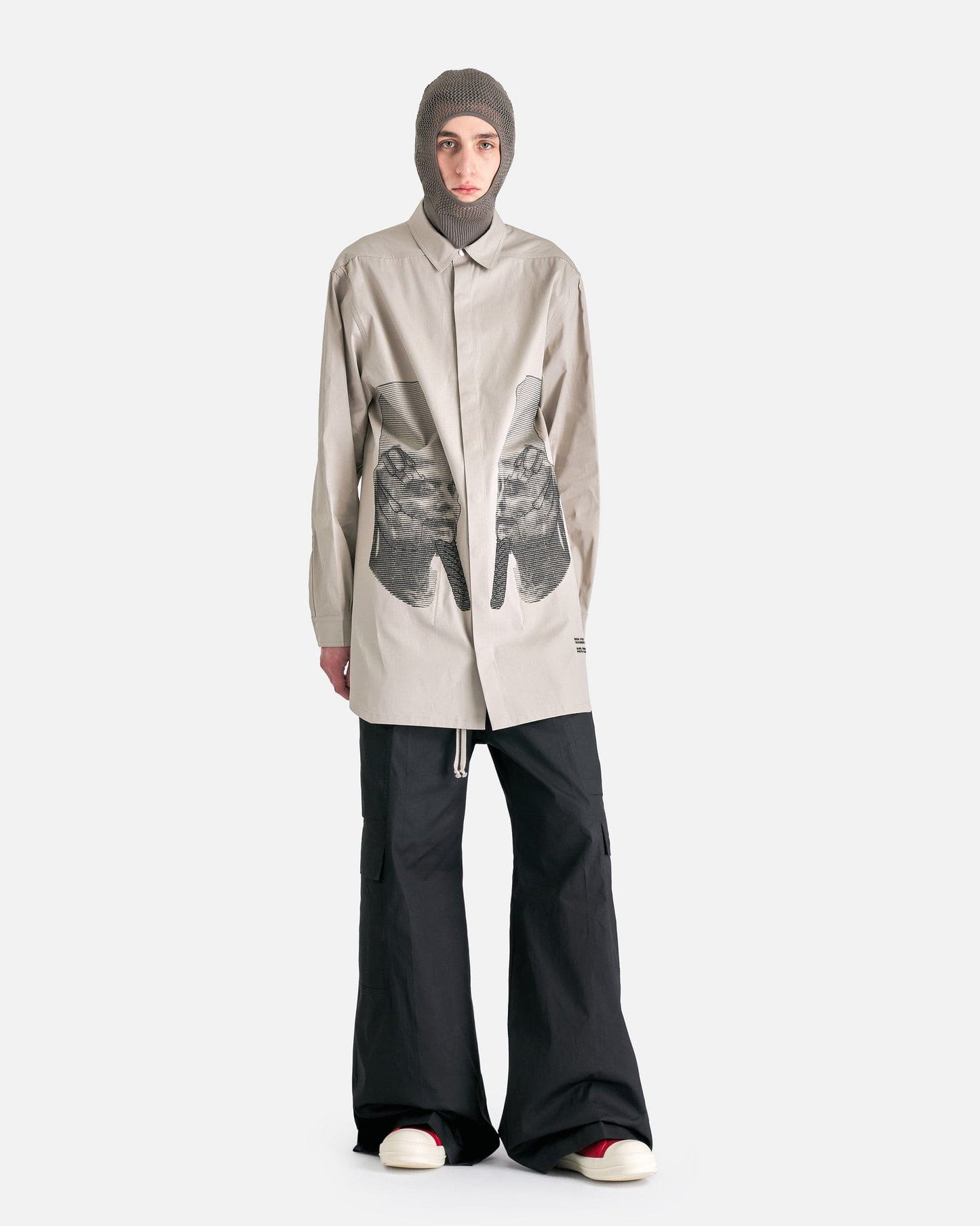 Rick Owens Men's Jackets Jumbo Outershirt in Pearl/Black