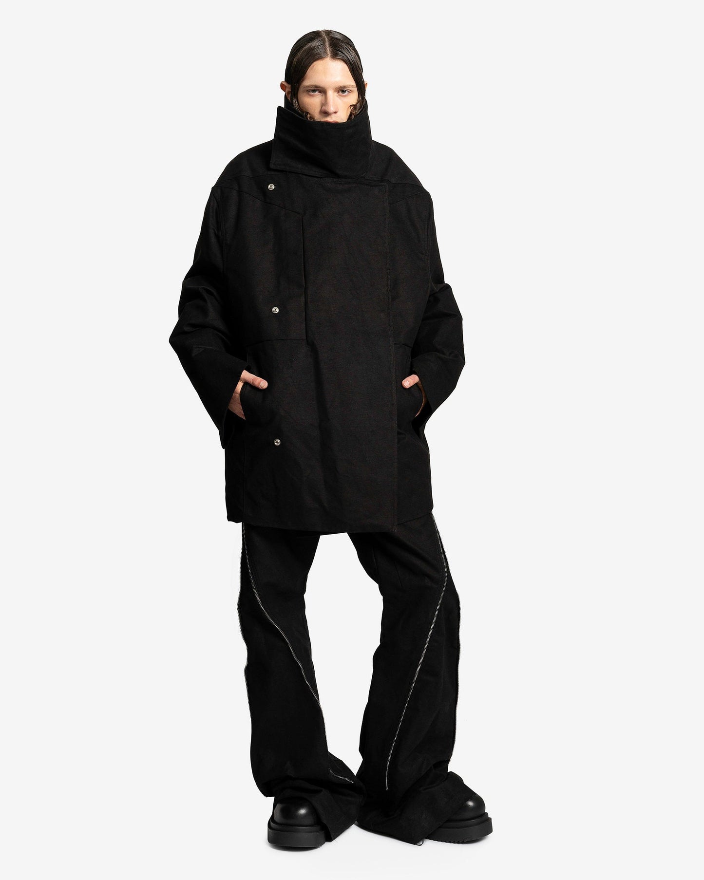 Rick Owens Men's Jackets Jumbo Poncho Drella in Black