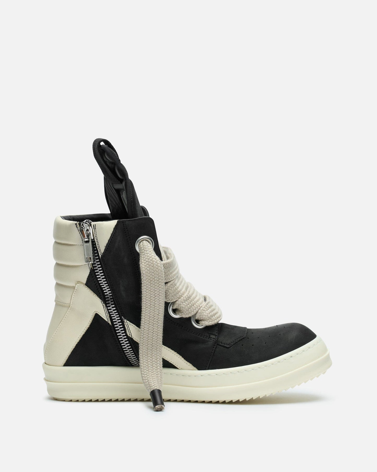 Rick Owens Men's Sneakers Jumbolace Geobasket in Black/Milk