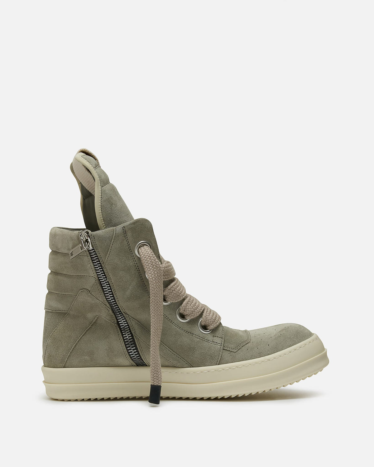 Rick Owens Men's Sneakers Jumbolace Geobasket in Dark Pearl/Milk