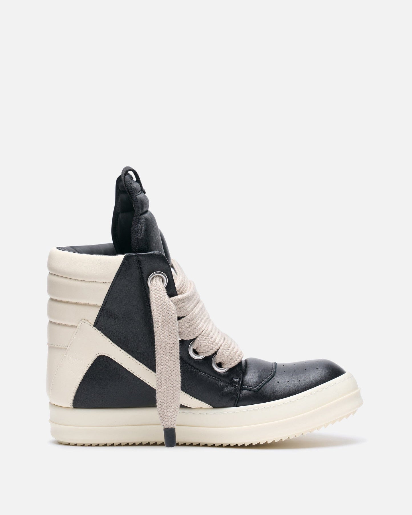 Rick Owens Men's Sneakers Jumbolaced Geobasket in Black/Milk