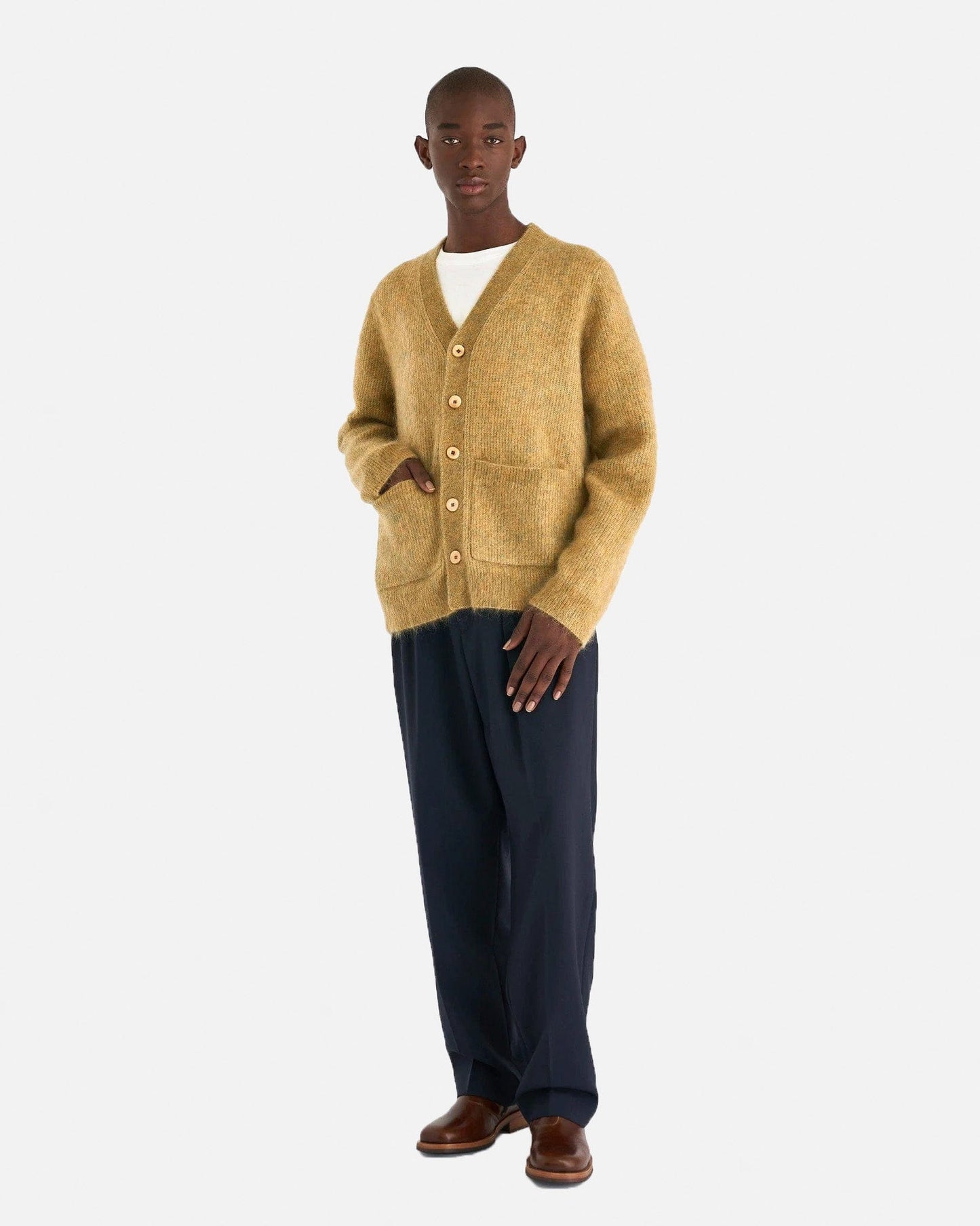 Séfr Men's Sweater Kaito Cardigan in Pastel Mohair