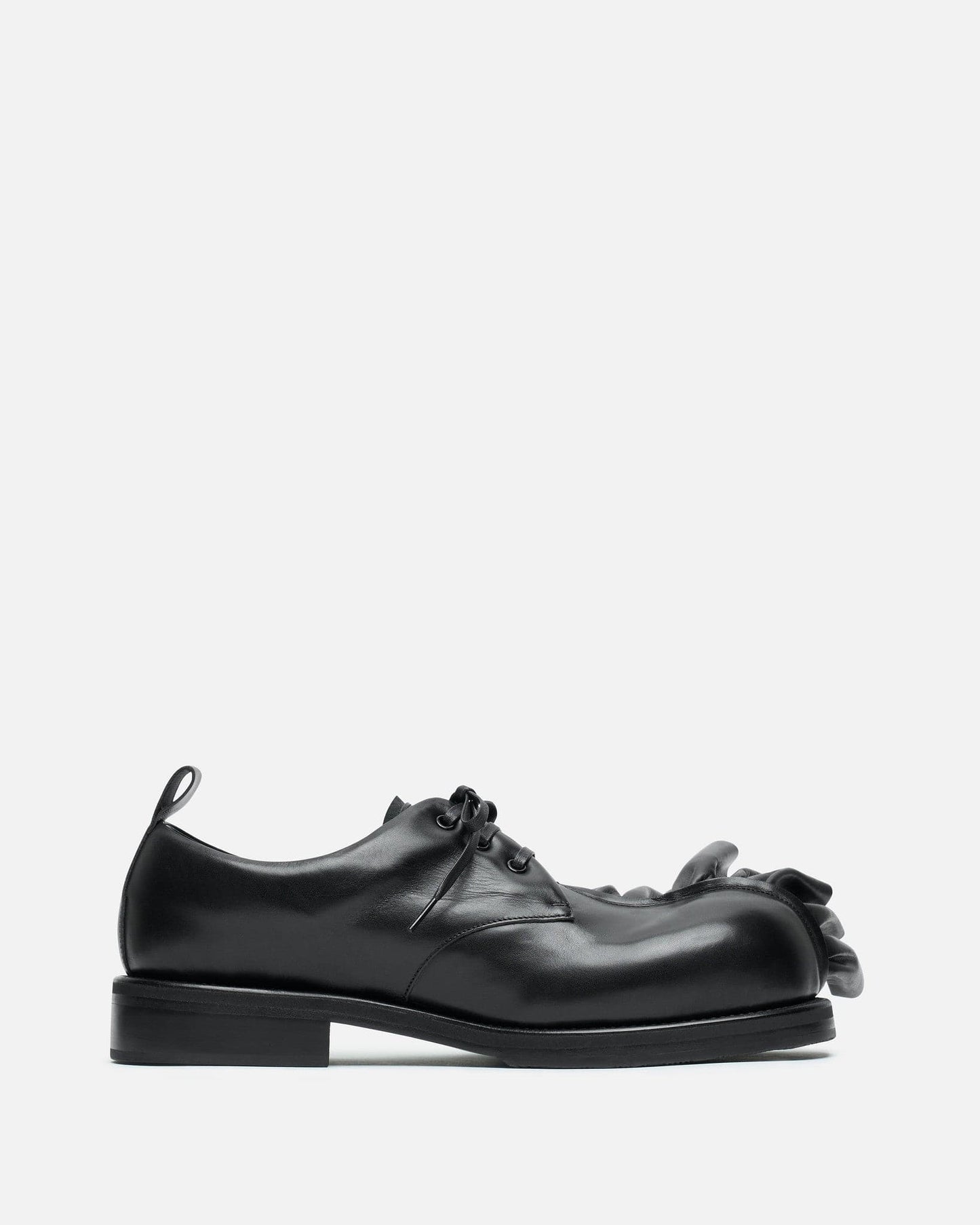 Comme des Garcons HOMME PLUS Men's Shoes Kids Love Gaite Ruffled Leather Derbies in Black
