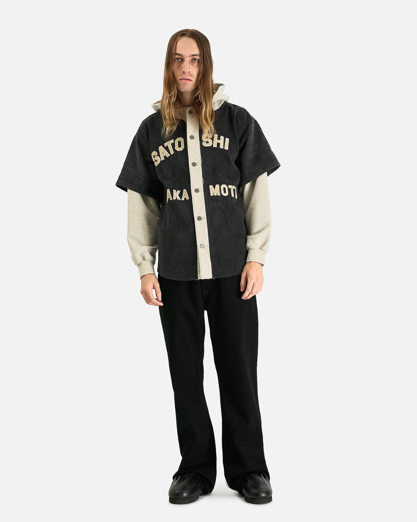 Satoshi Nakamoto Men's Tops Knapp Ranch Baseball Hoodie in Black/Grey