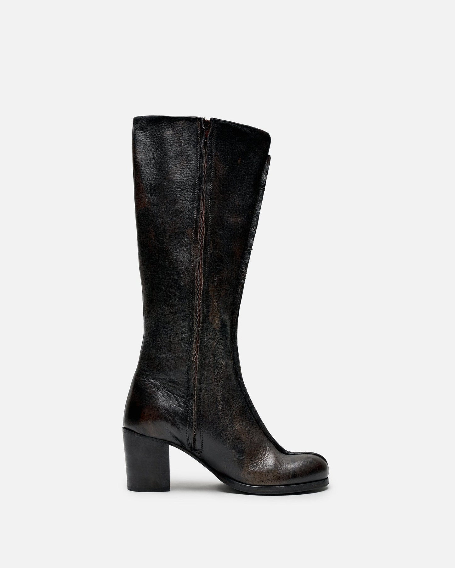 Edward Cuming Women's Shoes Knee High Boots in Aged Black/Brown