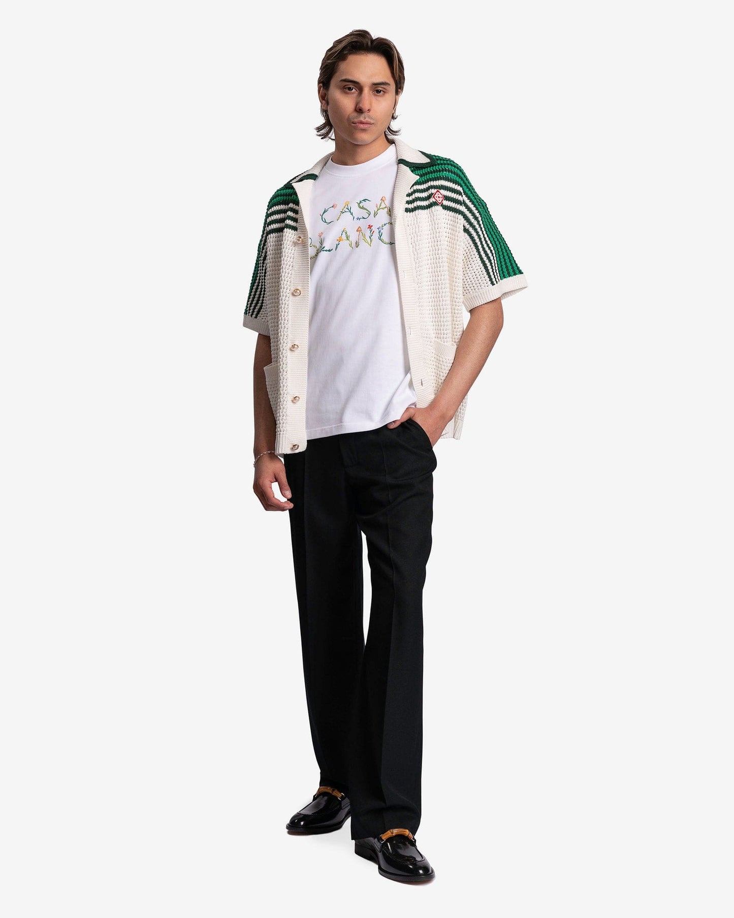 Casablanca Men's T-Shirts L'Arche Fleurie T-Shirt in White