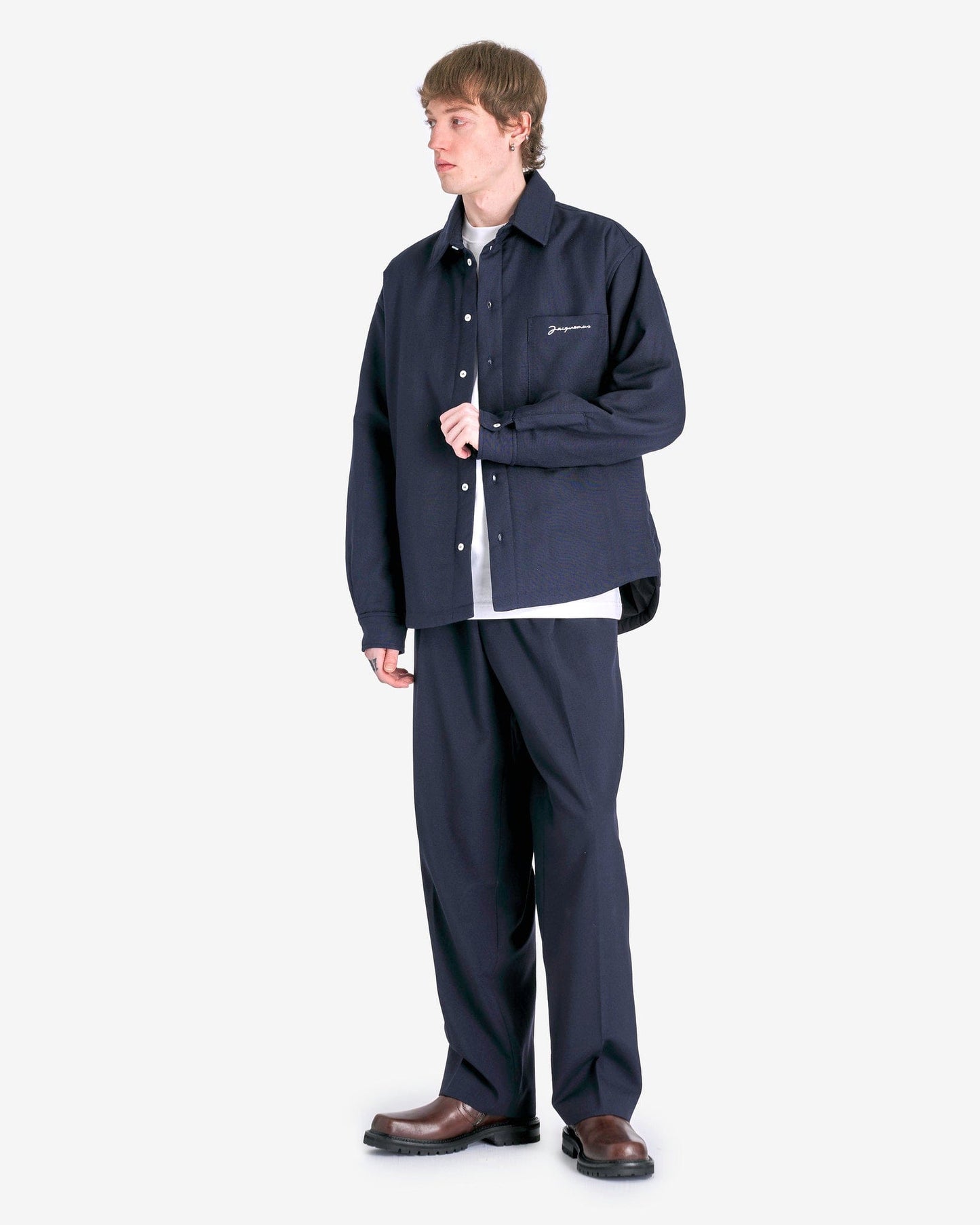 Jacquemus Men's Jackets La Chemise Boulanger in Dark Navy