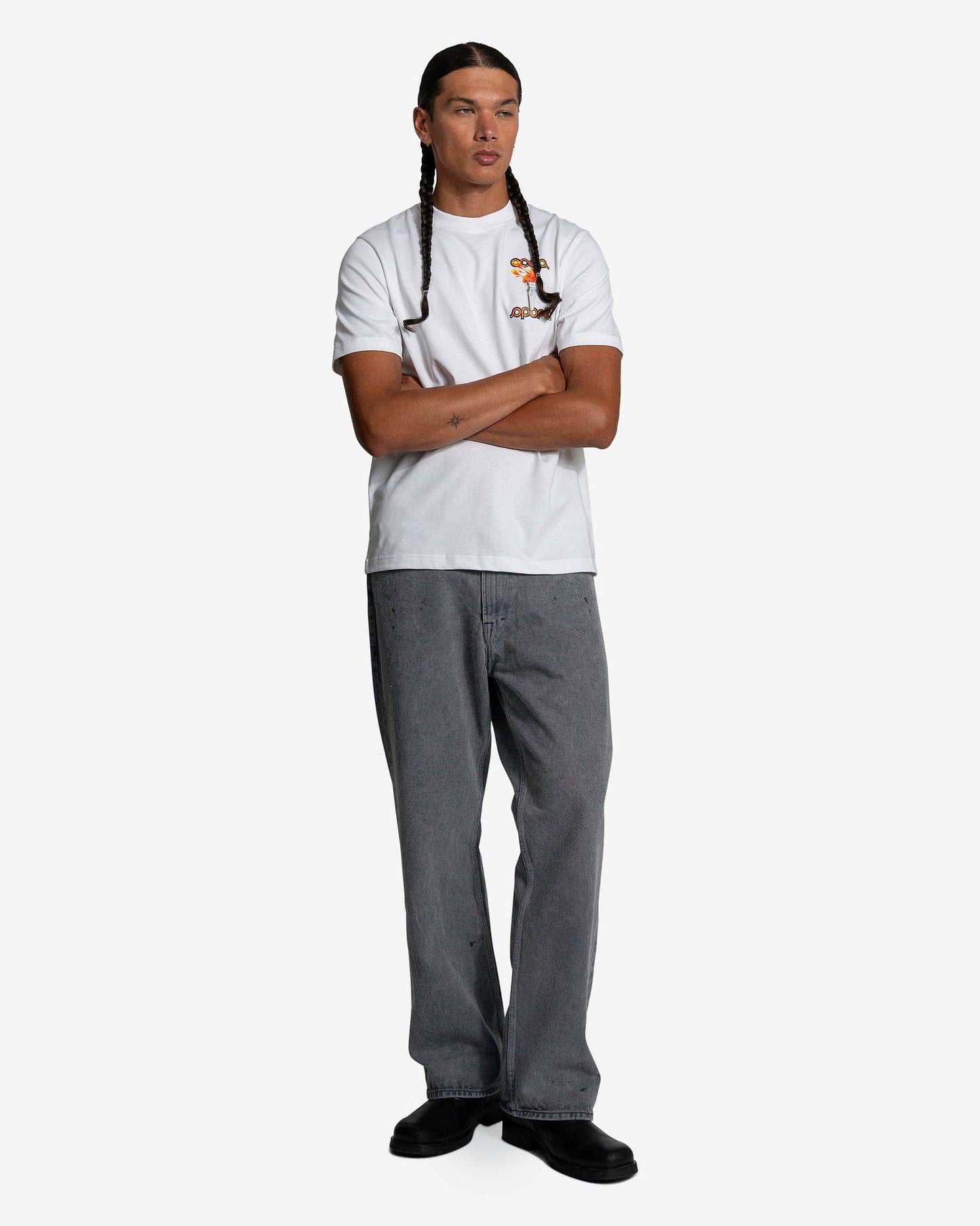 Casablanca Men's T-Shirts La Flamme Du Sport Printed T-Shirt in White