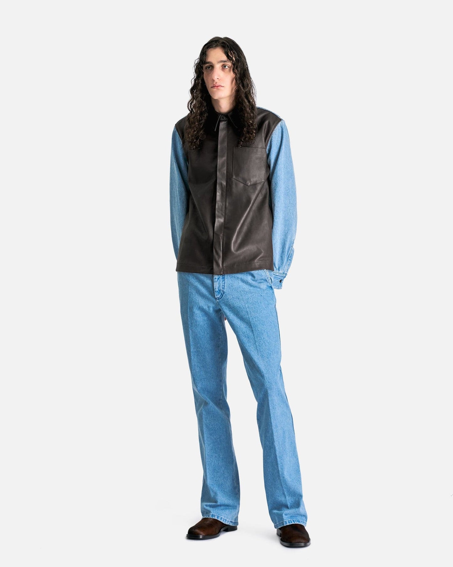 Dries Van Noten Men's Shirts Lan M.L. Shirt in Dark Brown