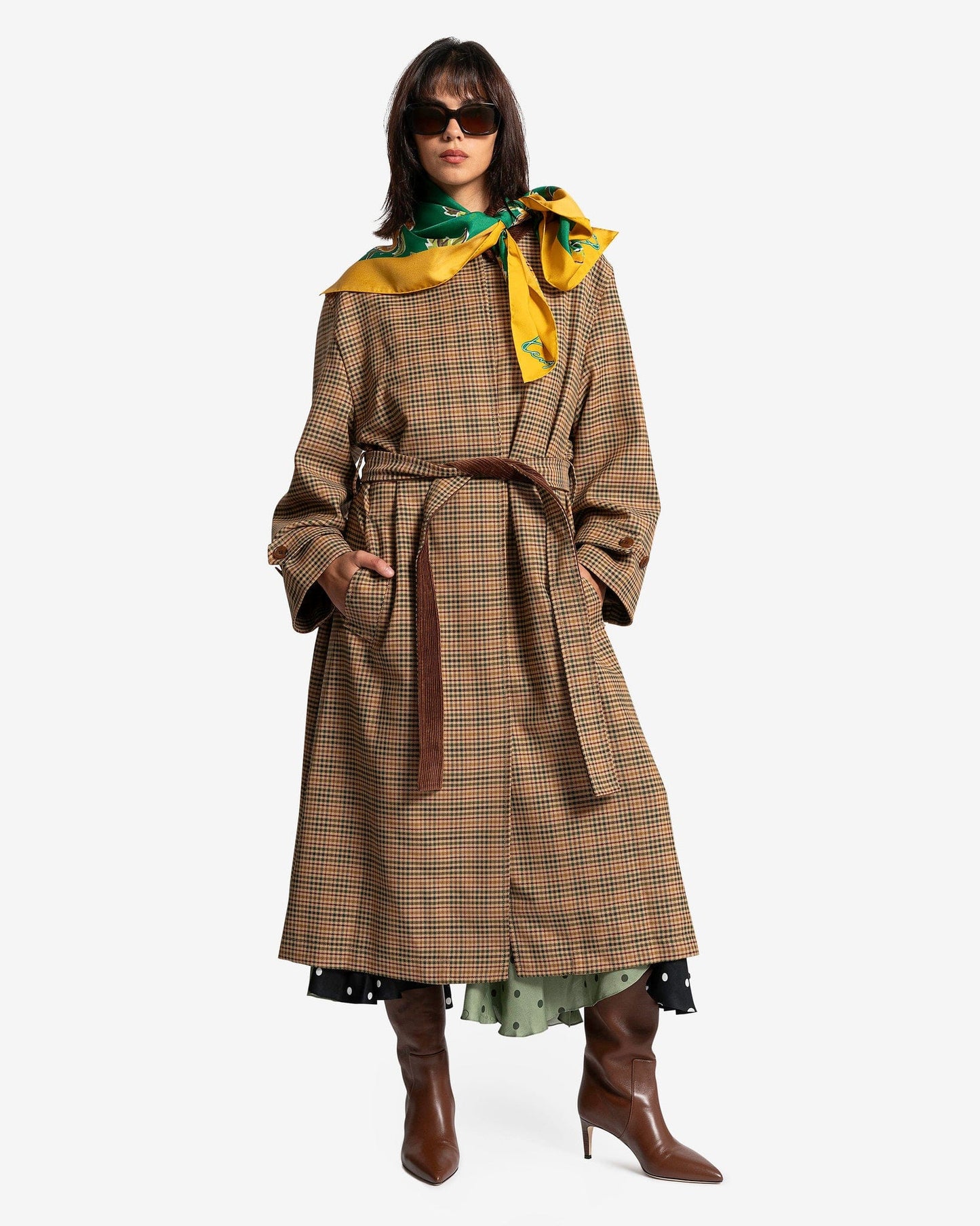 KENZO Scarves Large Square Bandana in Green