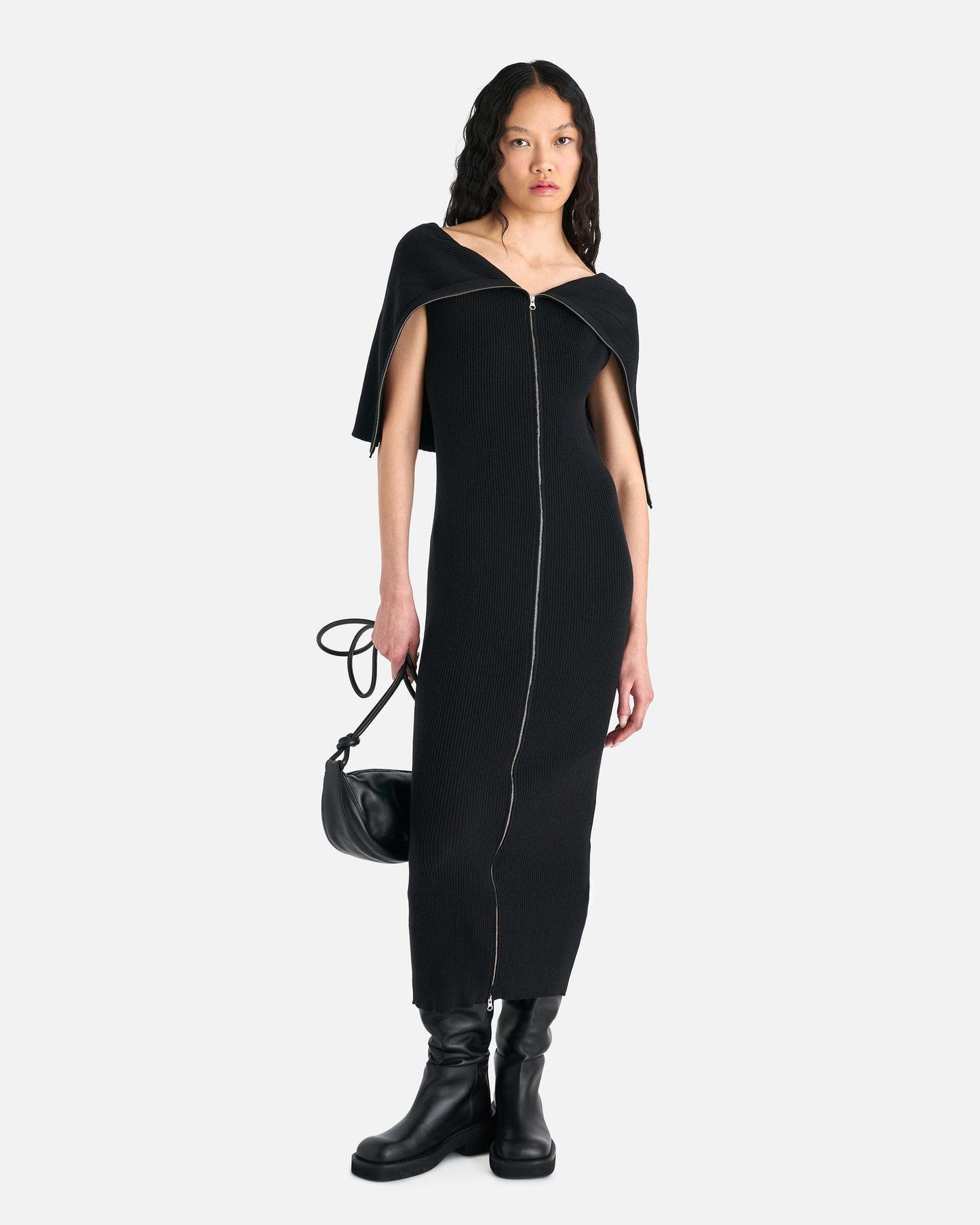 MM6 Maison Margiela Women Dresses Layered Midi Dress in Black