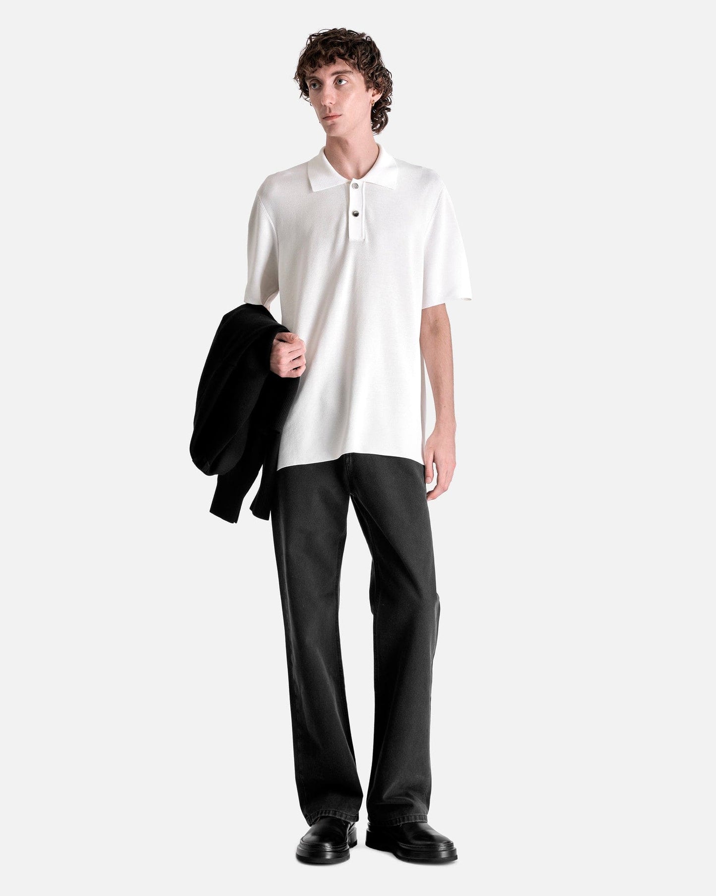 Jacquemus Men's Shirts Le Polo Maille in Off-White