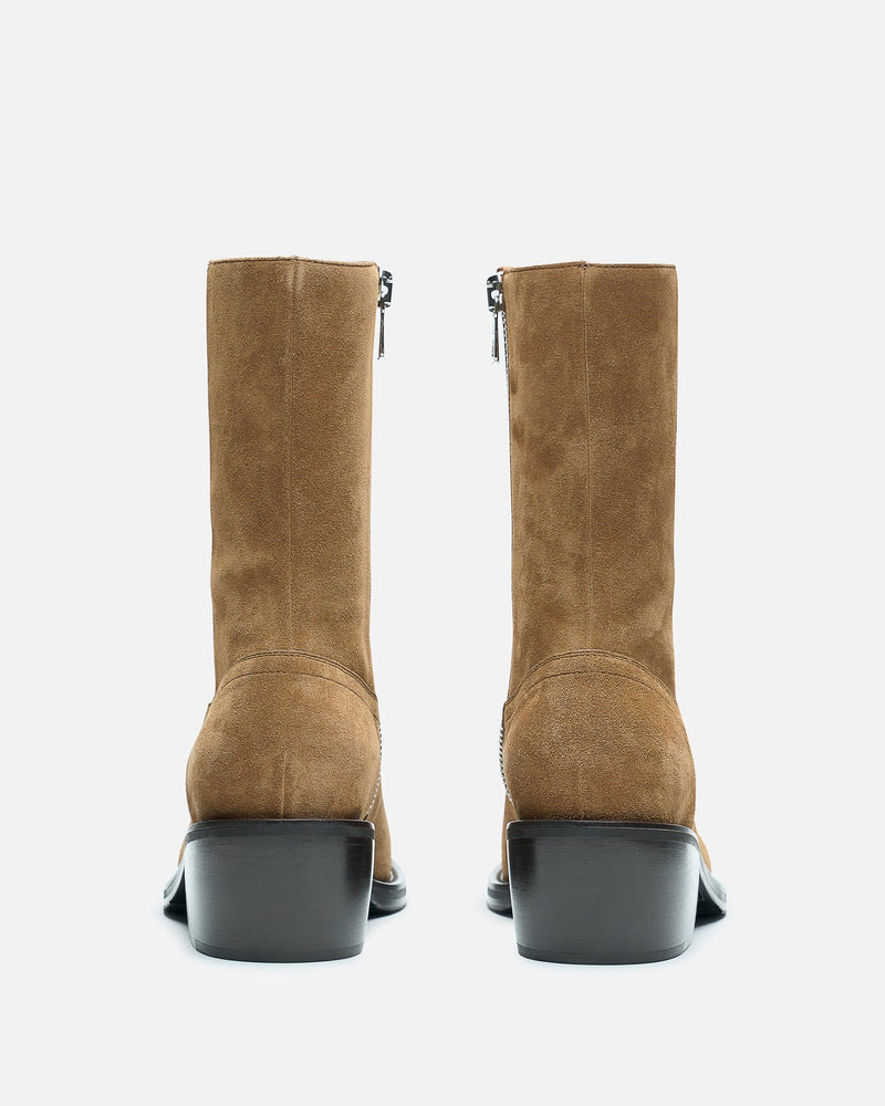 Dries Van Noten Men's Boots Leather High Boots in Tan